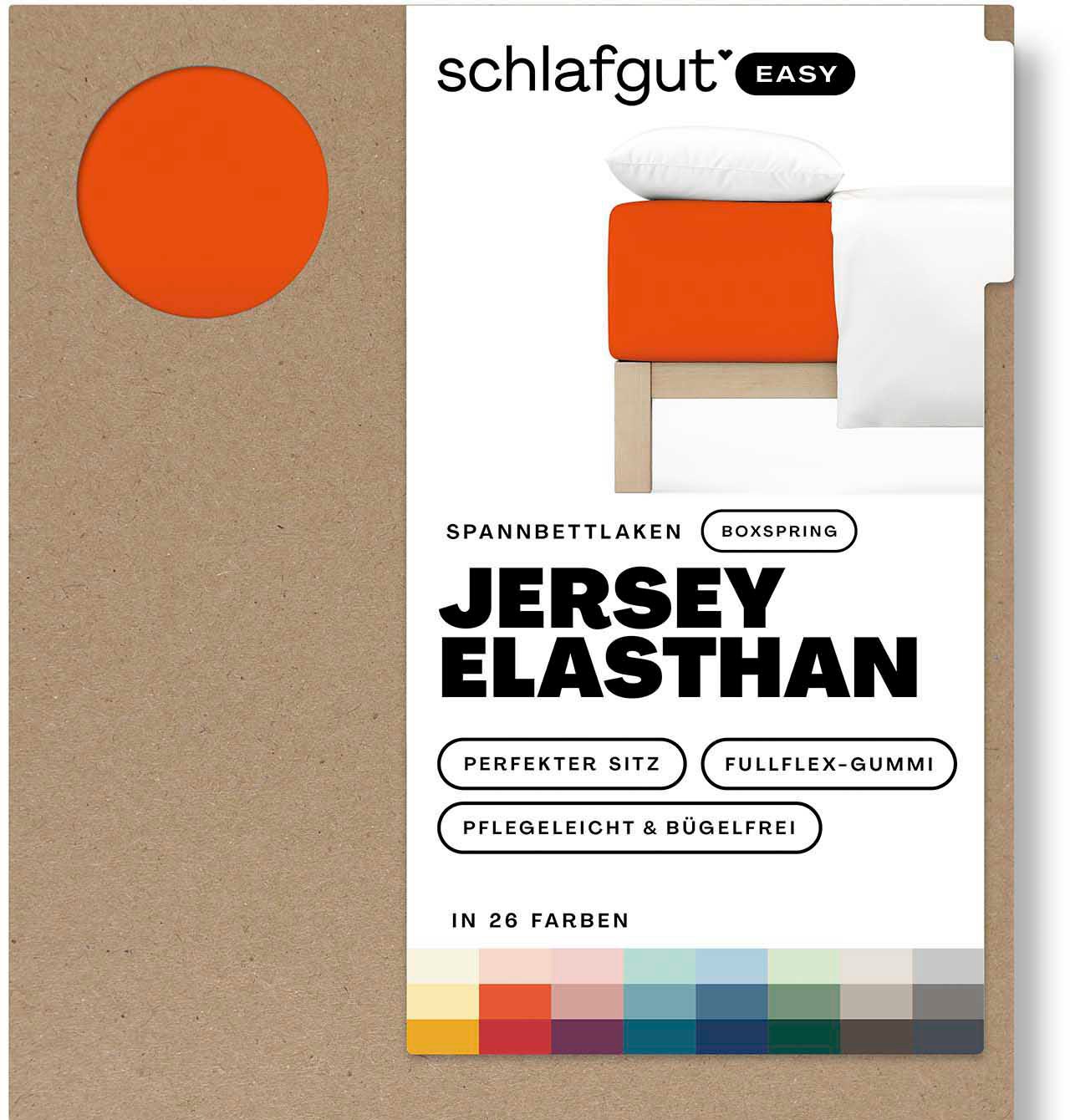 Schlafgut Spannbettlaken »EASY Jersey Elasthan Boxspring«, MADE IN GREEN by OEKO-TEX®