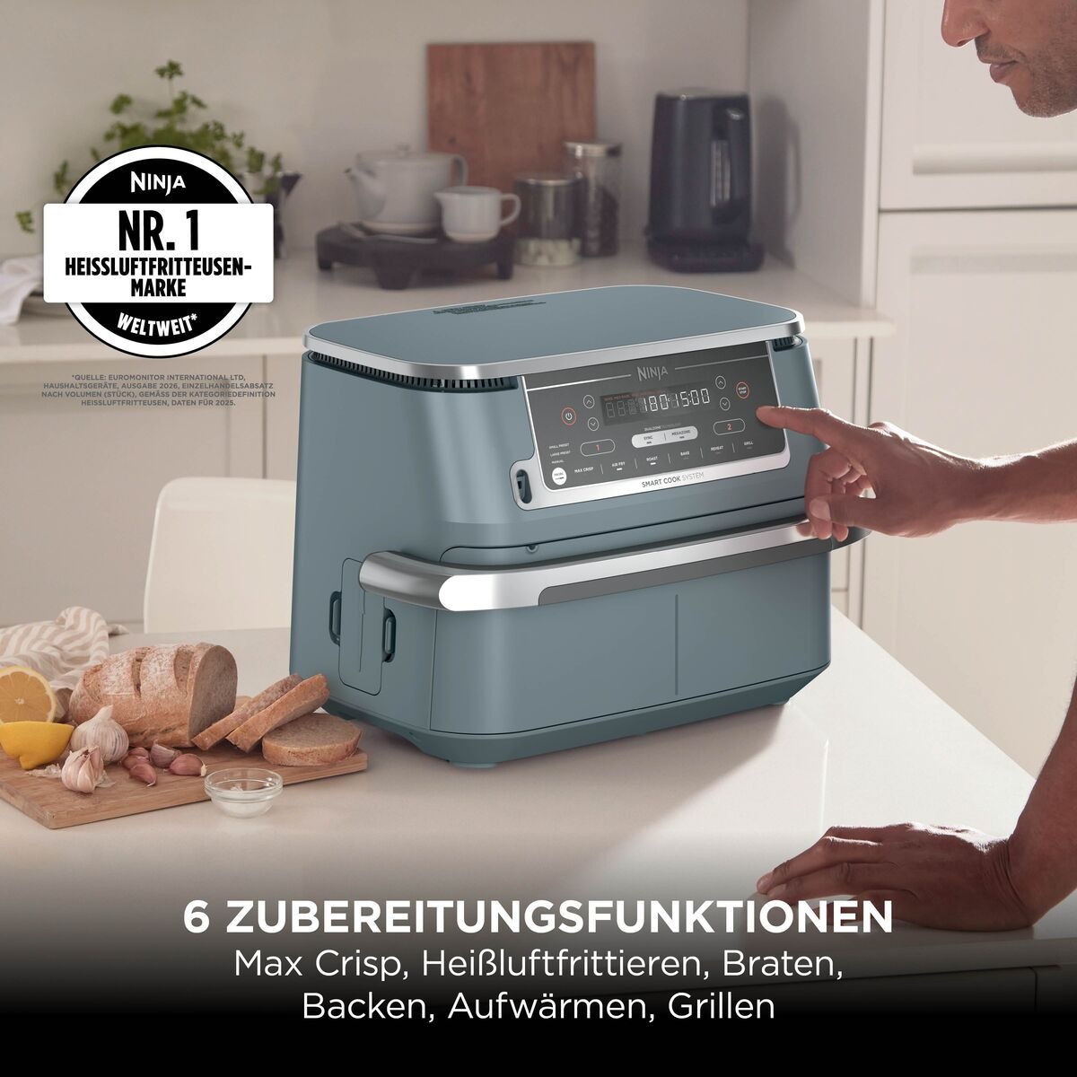 NINJA Heißluftfritteuse »AF600EU Foodi FlexDrawer« 2470 W