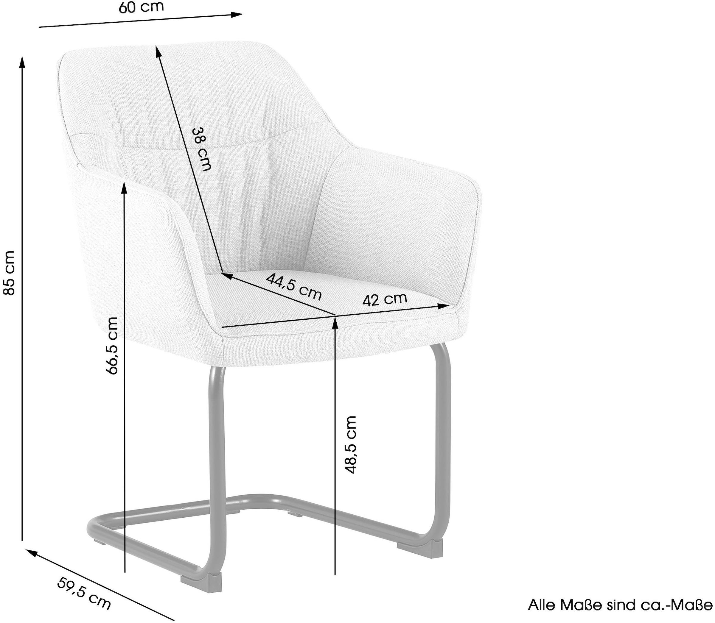 OTTO home Freischwinger »Elba« (Set) 2 Stk.gemütlicher Stuhl / Sessel, 180 Grad drehbar, Auto Return, Webstoff