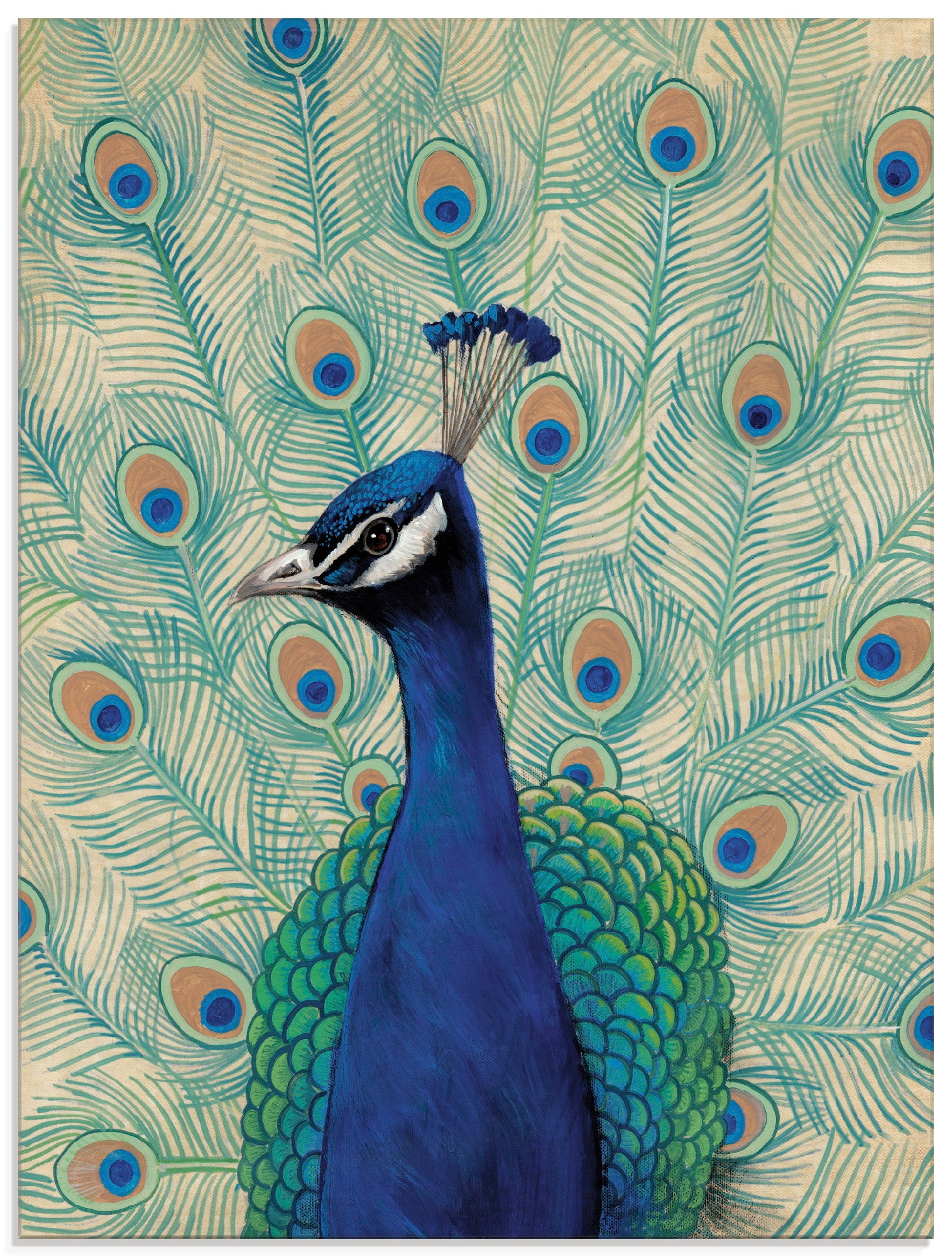 Artland Glasbild »Blauer Pfau II«, Vögel, (1 St.), in verschiedenen Größen  bequem kaufen