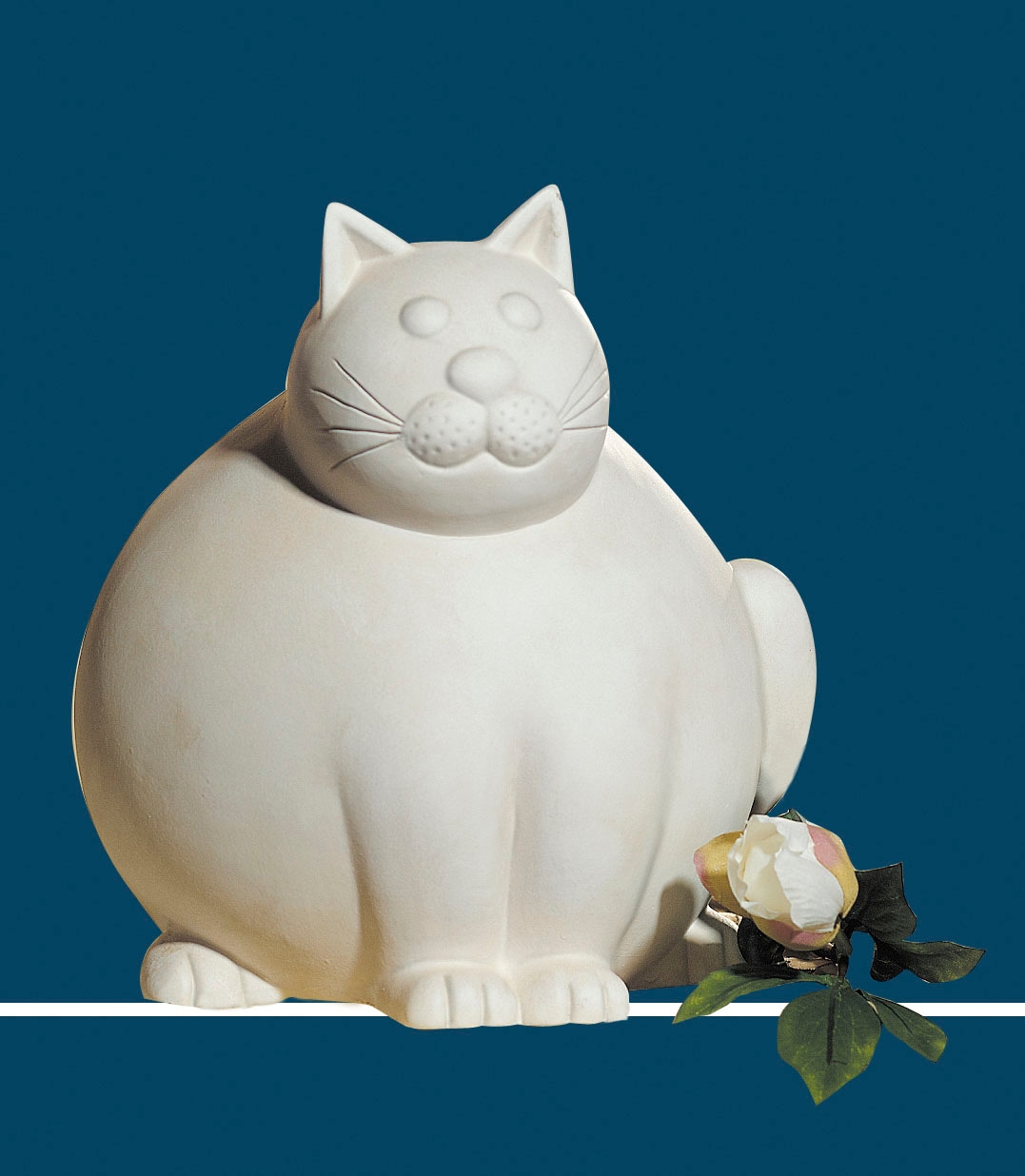 GILDE Dekofigur Molli, creme-weiß«, 30 Keramik, Tierfigur, aus bestellen cm, Wohnzimmer Höhe Rechnung Dekoobjekt, »Katze auf