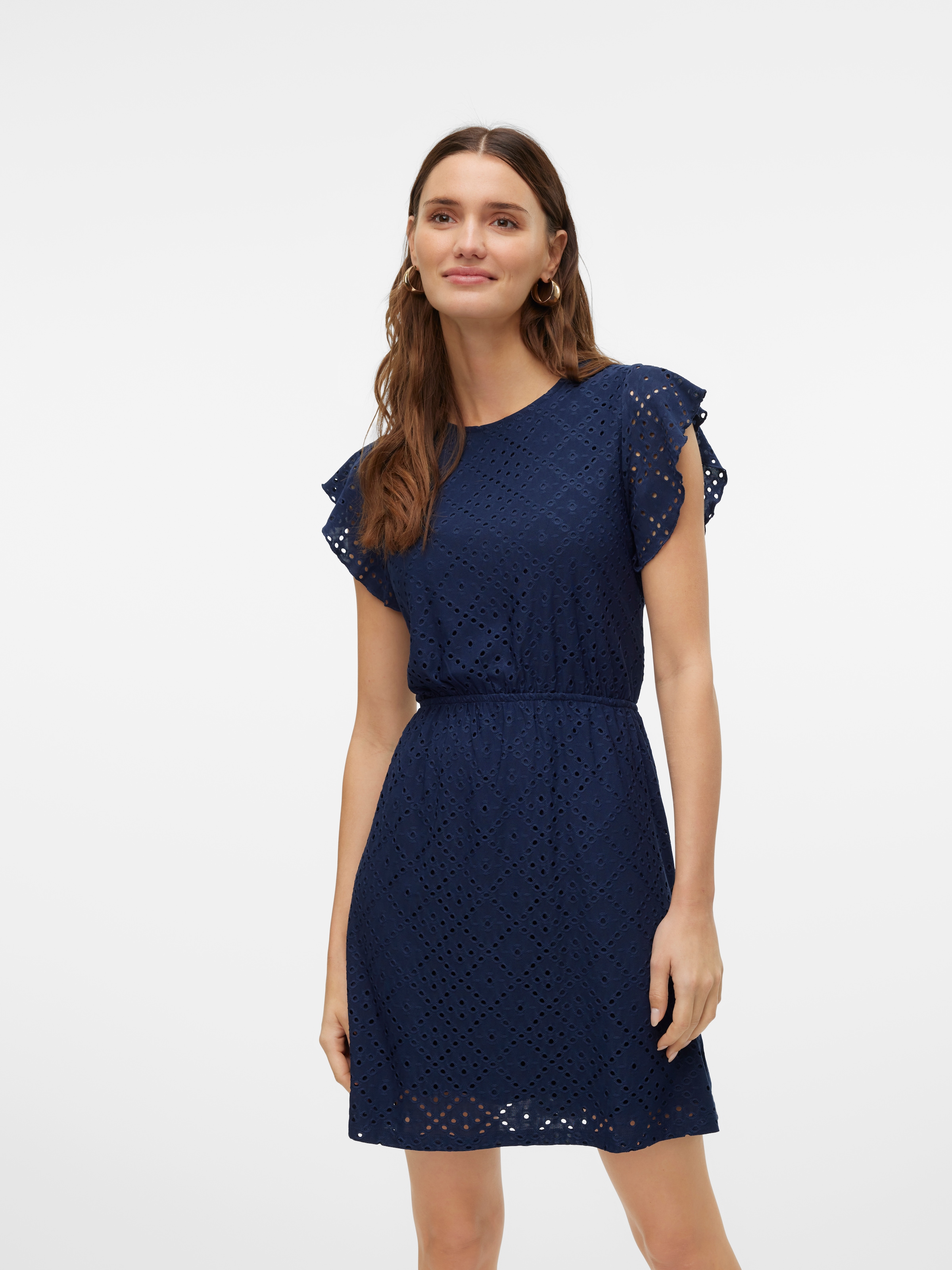 Vero Moda Minikleid »VMTASSA SL FRILL  SHORT DRESS JRS NOOS« Materialmix, regular fit