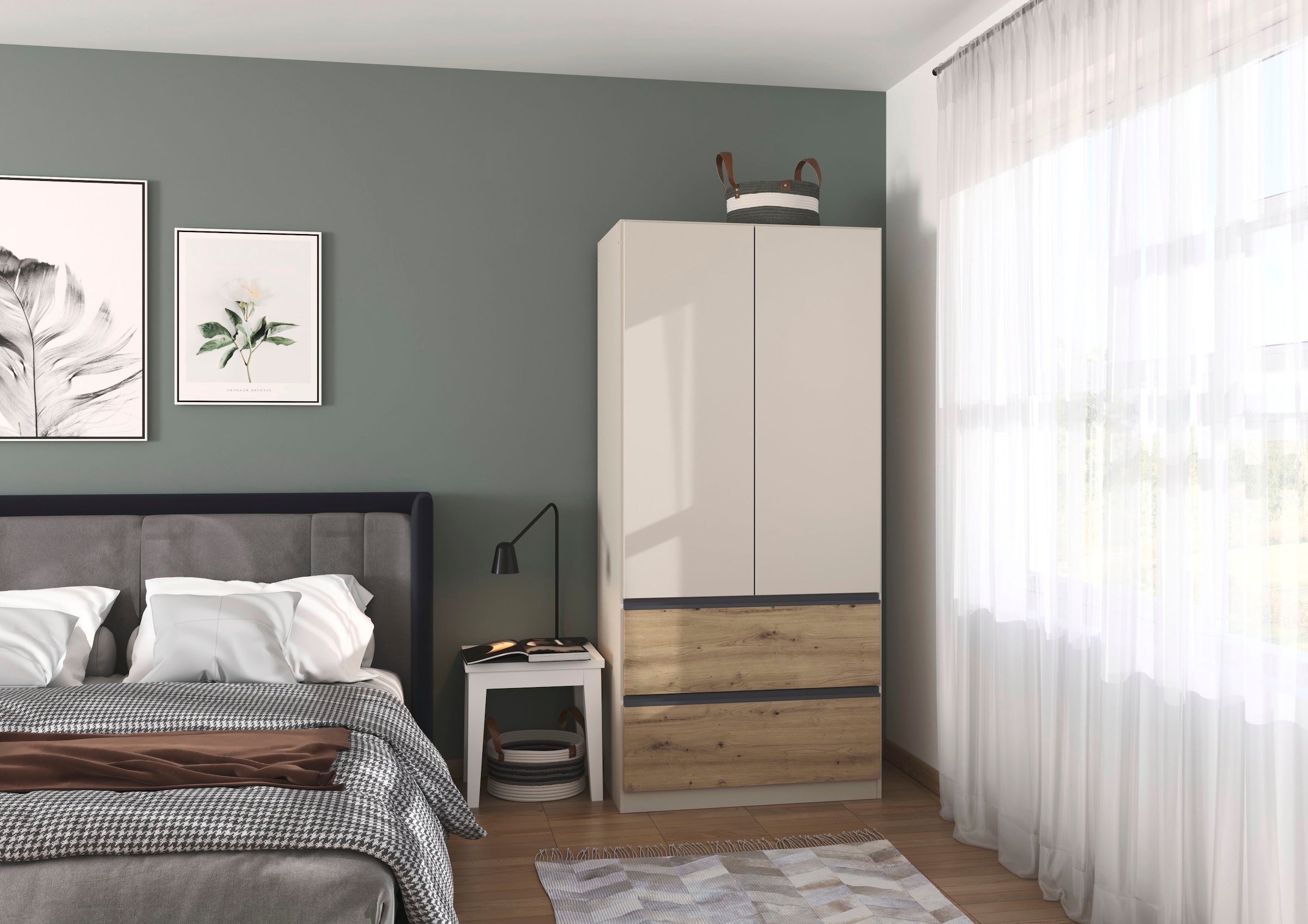 rauch Drehtürenschrank »Kleiderschrank Schrank Garderobe COSTA in den Breiten 91/136/181 cm« in 3 Ausstattungen BASIC/CLASSIC/PREMIUM,  viel Platz, grifflose Front und Push-to-Open Funktion MADE IN GERMANY