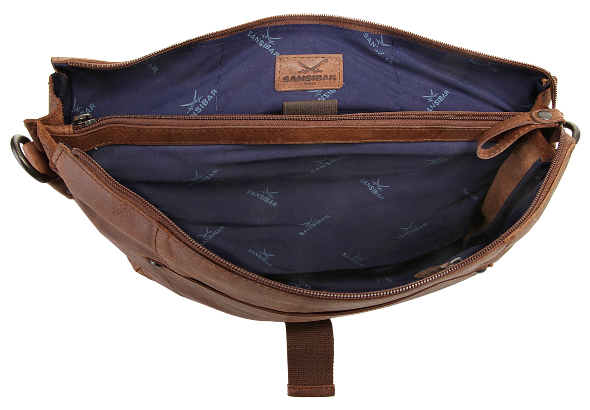 Sansibar Messenger Bag, echt Leder