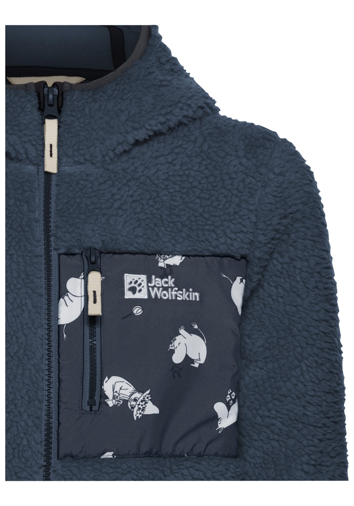 Jack Wolfskin Fleecejacke »MOOMIN ICE CURL K«, mit Kapuze