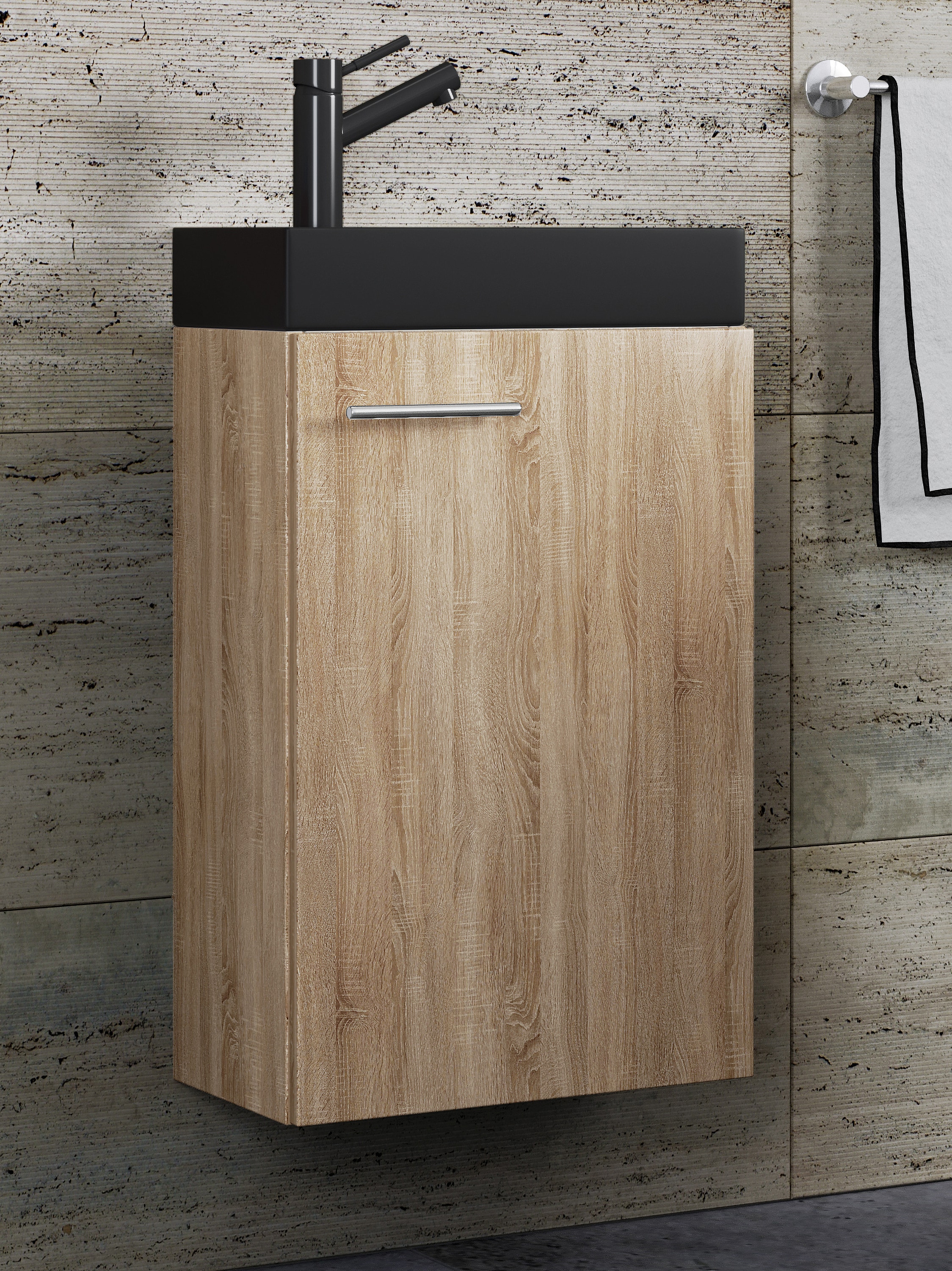 VCM Waschbeckenunterschrank »VCM 2-tlg Set | Waschplatz für Gäste WC | Gästebad | Waschtisch | Badezimmer Set ¿ Slito-BL«, (2 St.)