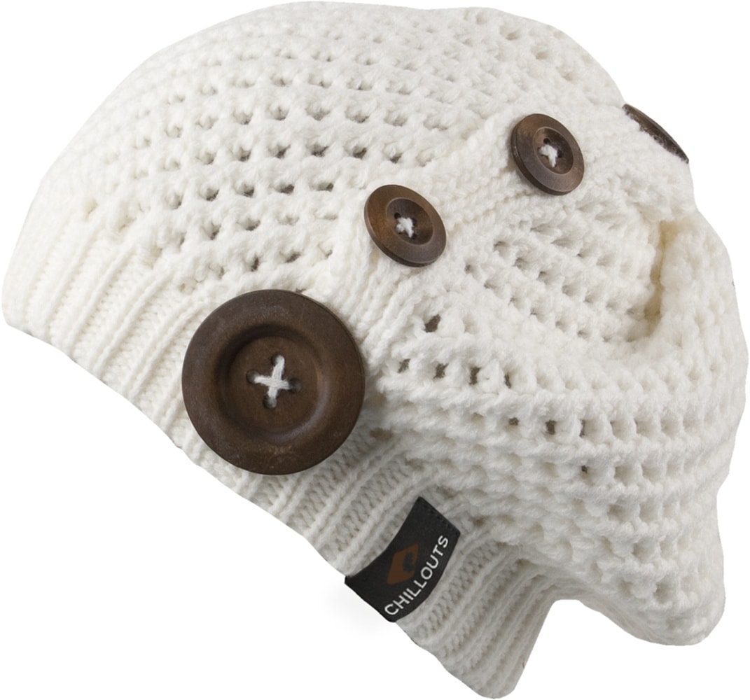chillouts Beanie »Nelly Hat« mit modernem Strickmuster und Zierknöpfen