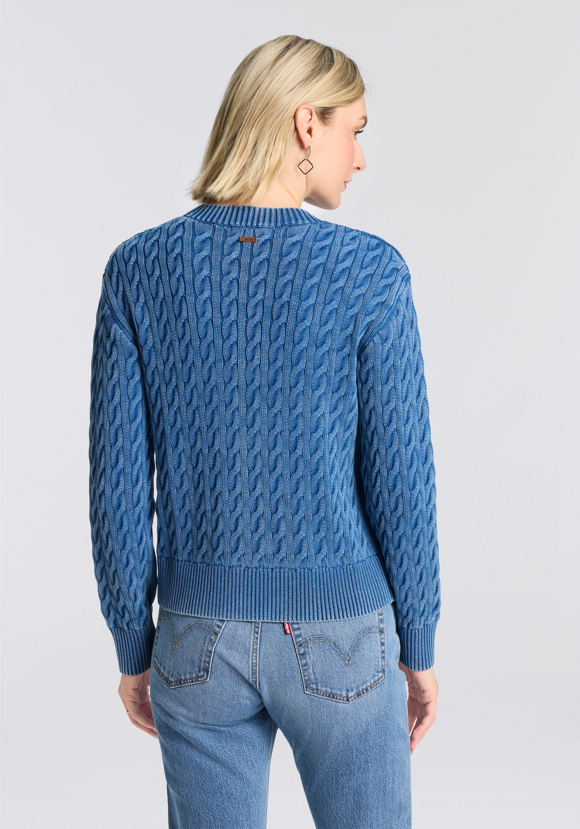 Levi's® Rundhalspullover »BOYFRIEND CREW PU« Mit Zopfmuster