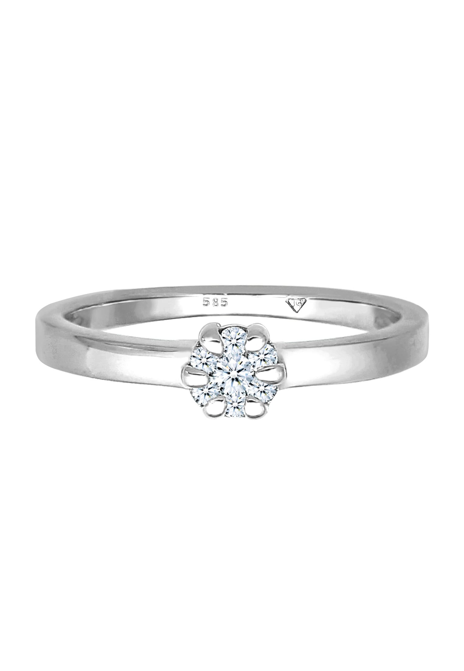 Elli DIAMONDS Verlobungsring »Ring Diamant Weiß Brillantschliff (0.12 ct) 585 Weißgold«