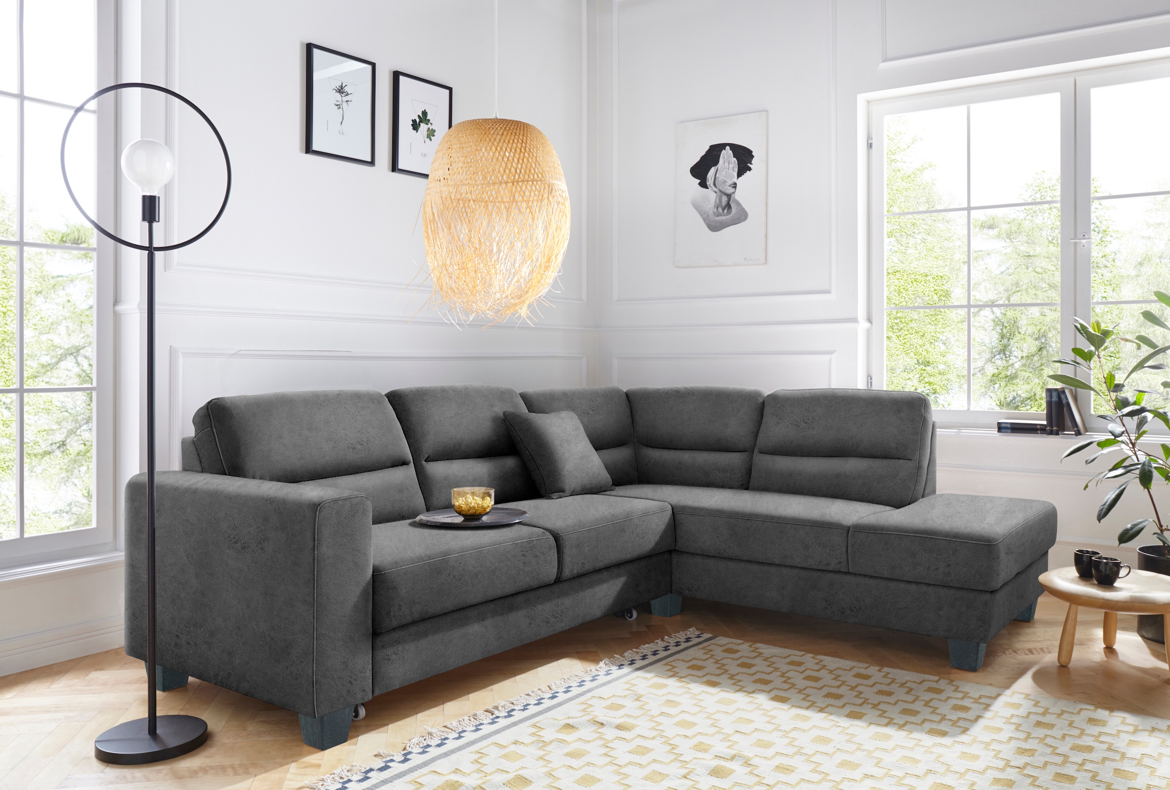 TRENDMANUFAKTUR Ecksofa »Chamber, L-Form«, inklusive einer Kopfstütze, wahlweise mit Schlaffunktion
