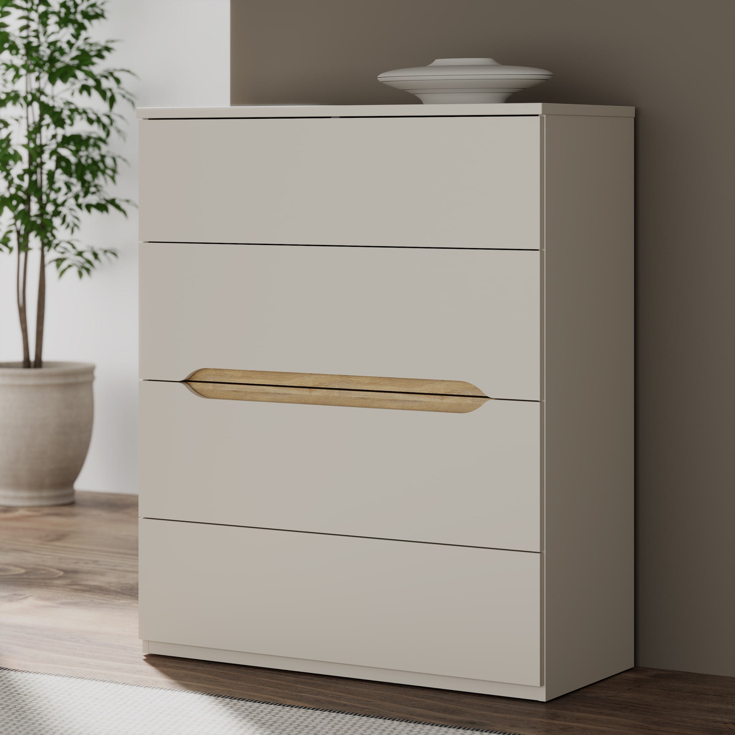 FORTE Hochkommode B/H/T 95,1/114,7/41,5 cm Hochkommode ohne Griffe