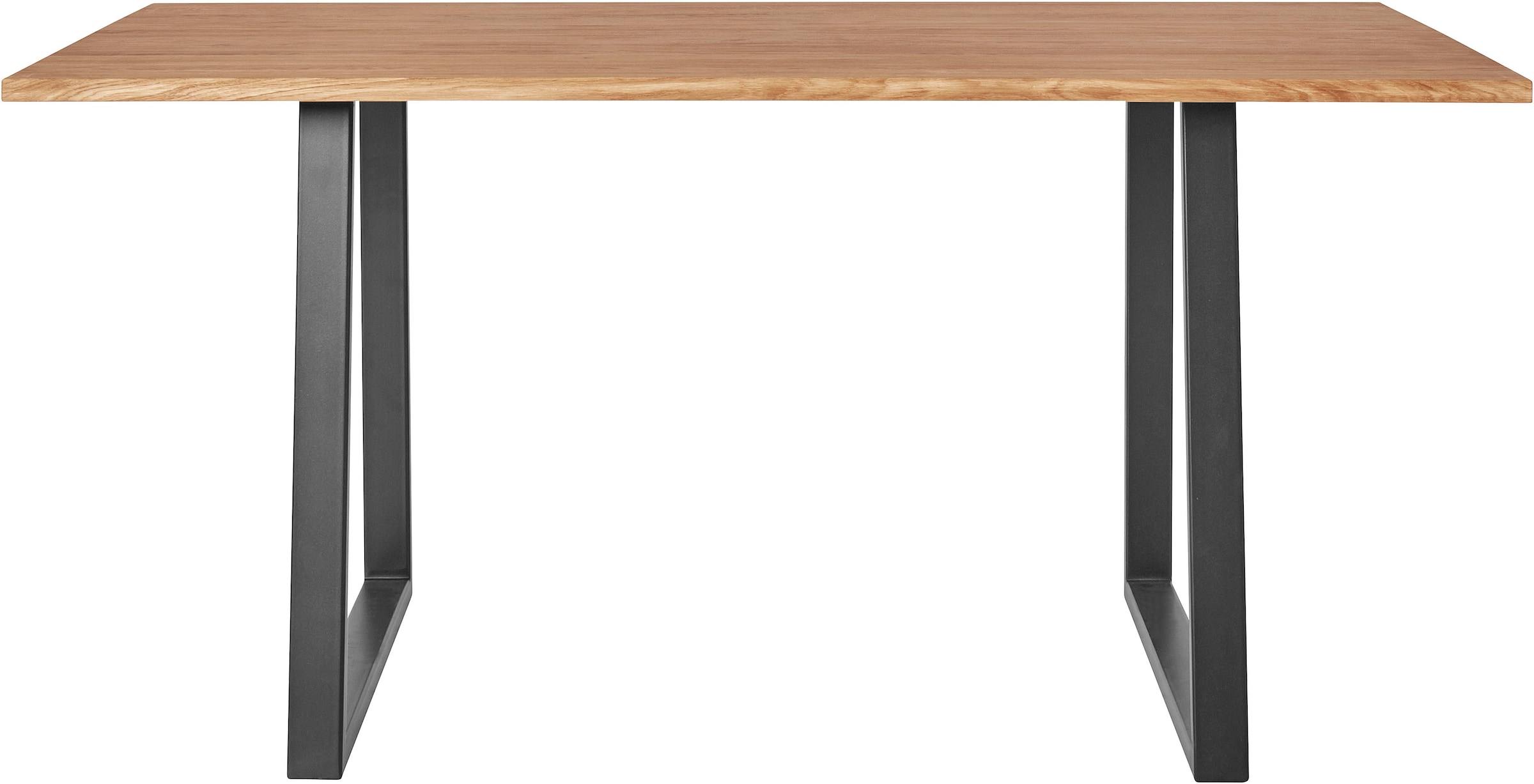 andas Esstisch, Tischplatte aus massiver Eiche, FSC®- Massivholz, Gestell aus Metall