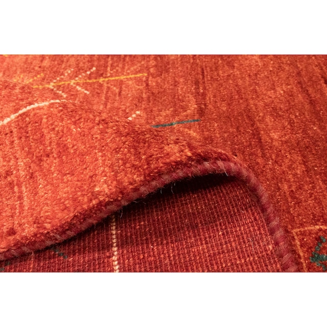 morgenland Wollteppich »Gabbeh Teppich handgeknüpft rot«, rechteckig,  handgeknüpft