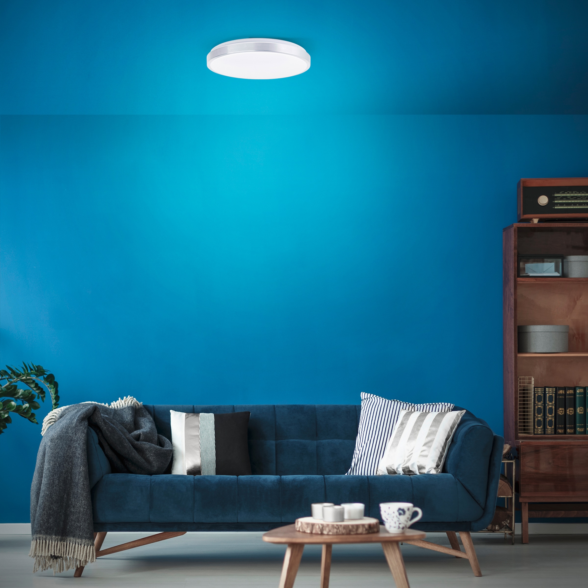 BreLight LED Wandleuchte »Livius«, D 49 cm, 3800 lm, 3000-6500 K, CCT, dimmbar, nickelfarben