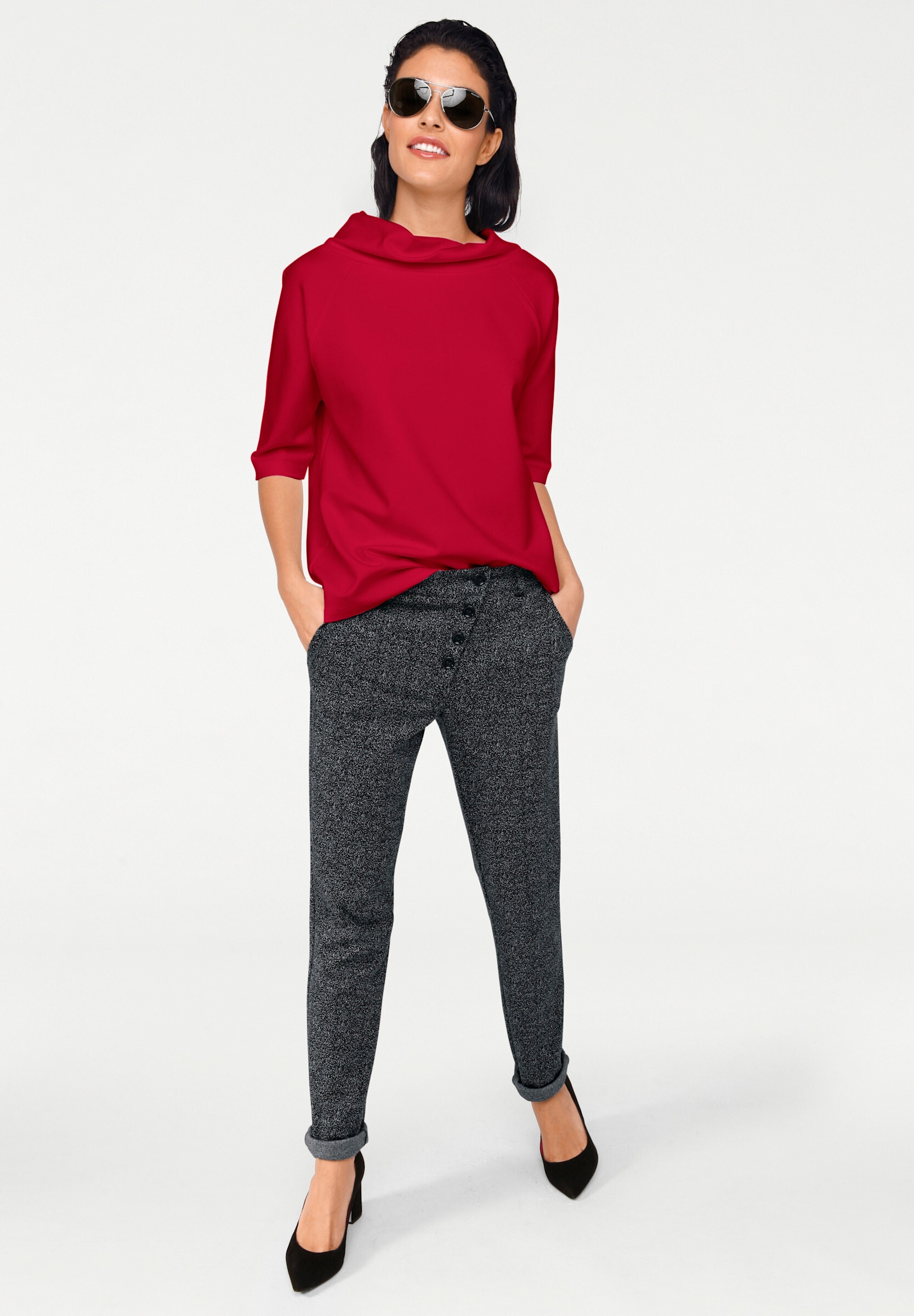 heine T-Shirt »Oversized Shirt 3/4-Arm-Shirt mit längerem Rücken«