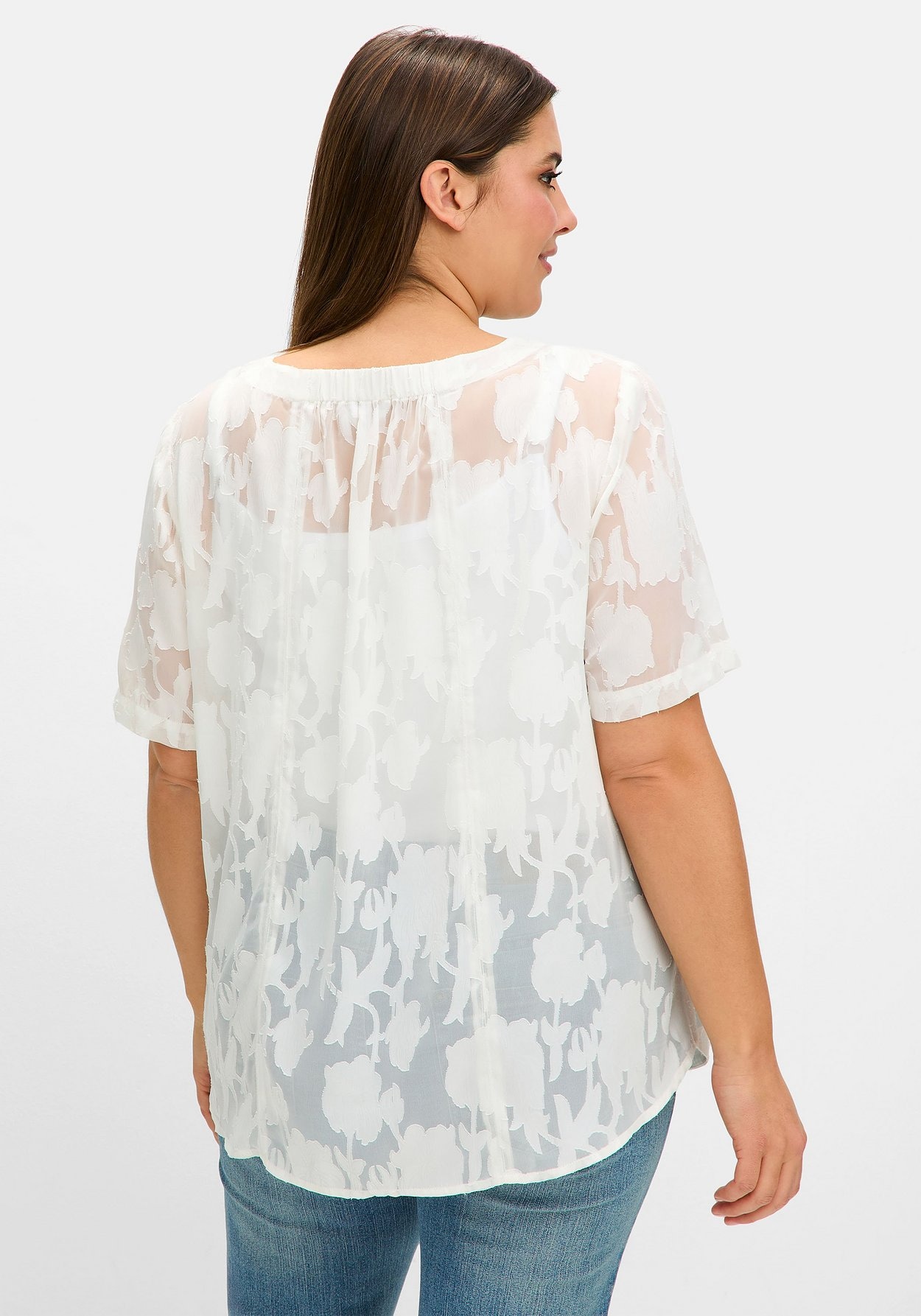 Sheego Tunika »Tunika mit transparentem Jacquardmuster«