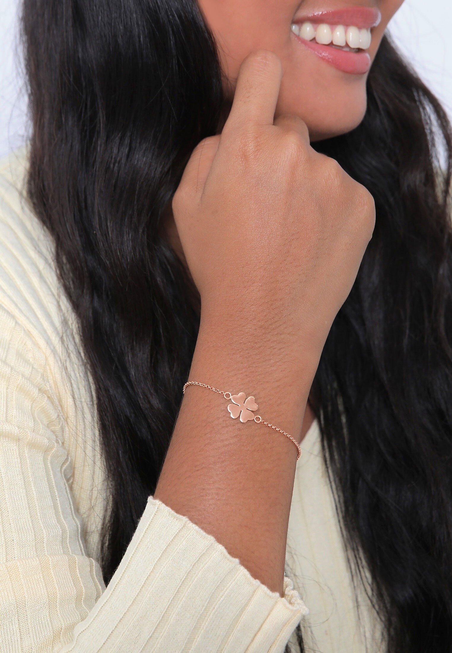 Elli Armkette »Armband Kleeblatt Glücksbringer Symbol Talisman 925 Silber«
