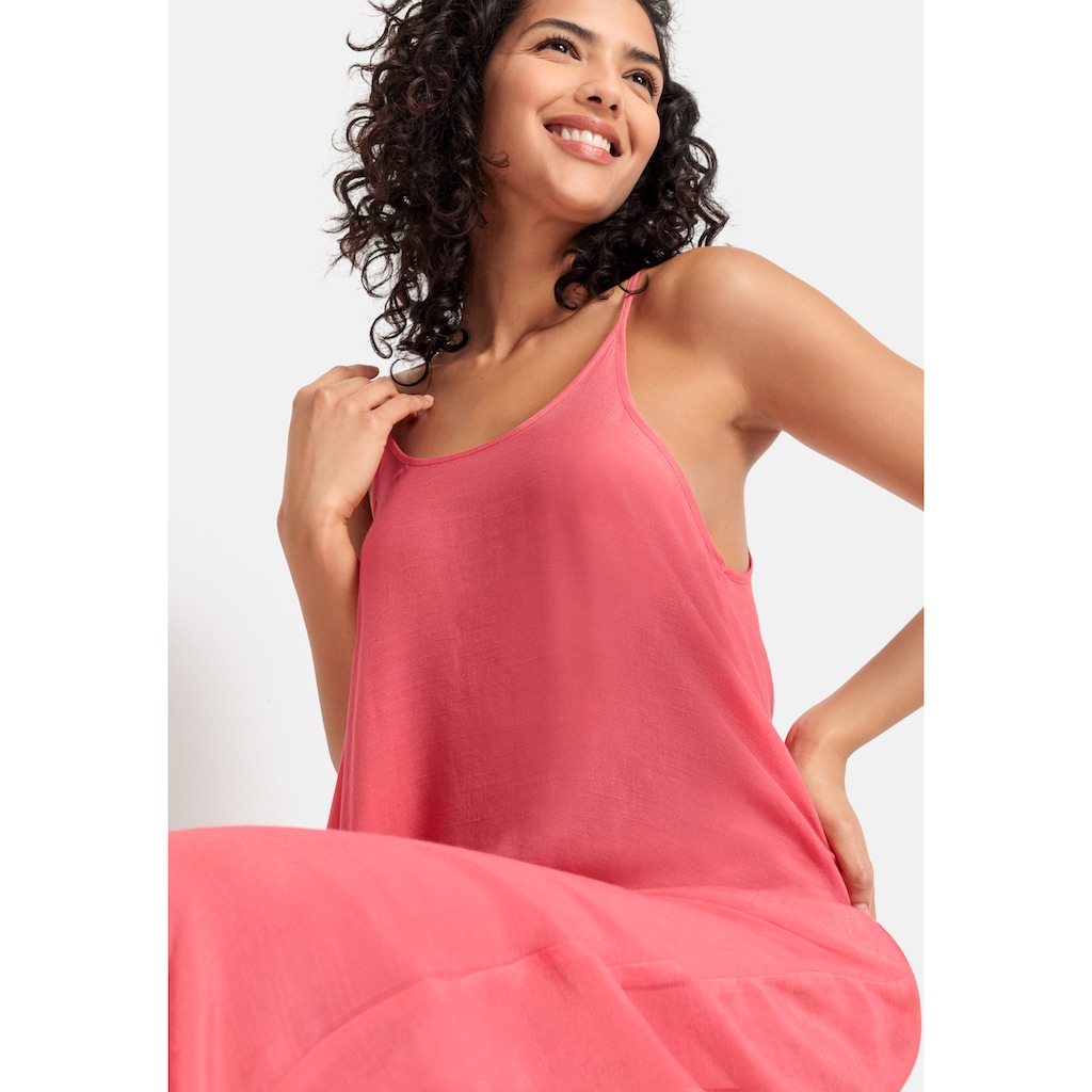 LASCANA Maxikleid, mit rundem Ausschnitt, luftiges Sommerkleid, Strandkleid