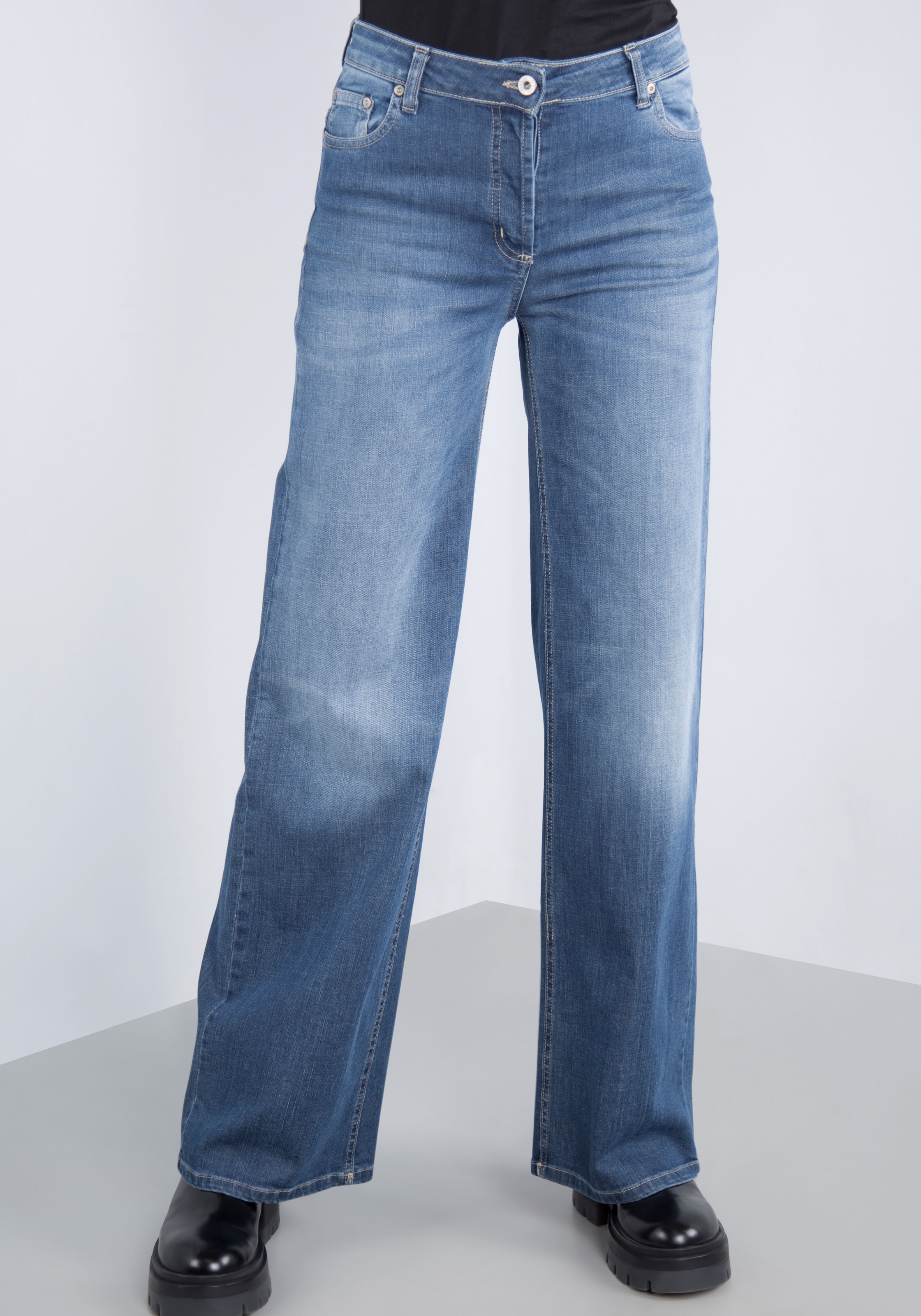 5-Pocket-Jeans, mit weitem Bein