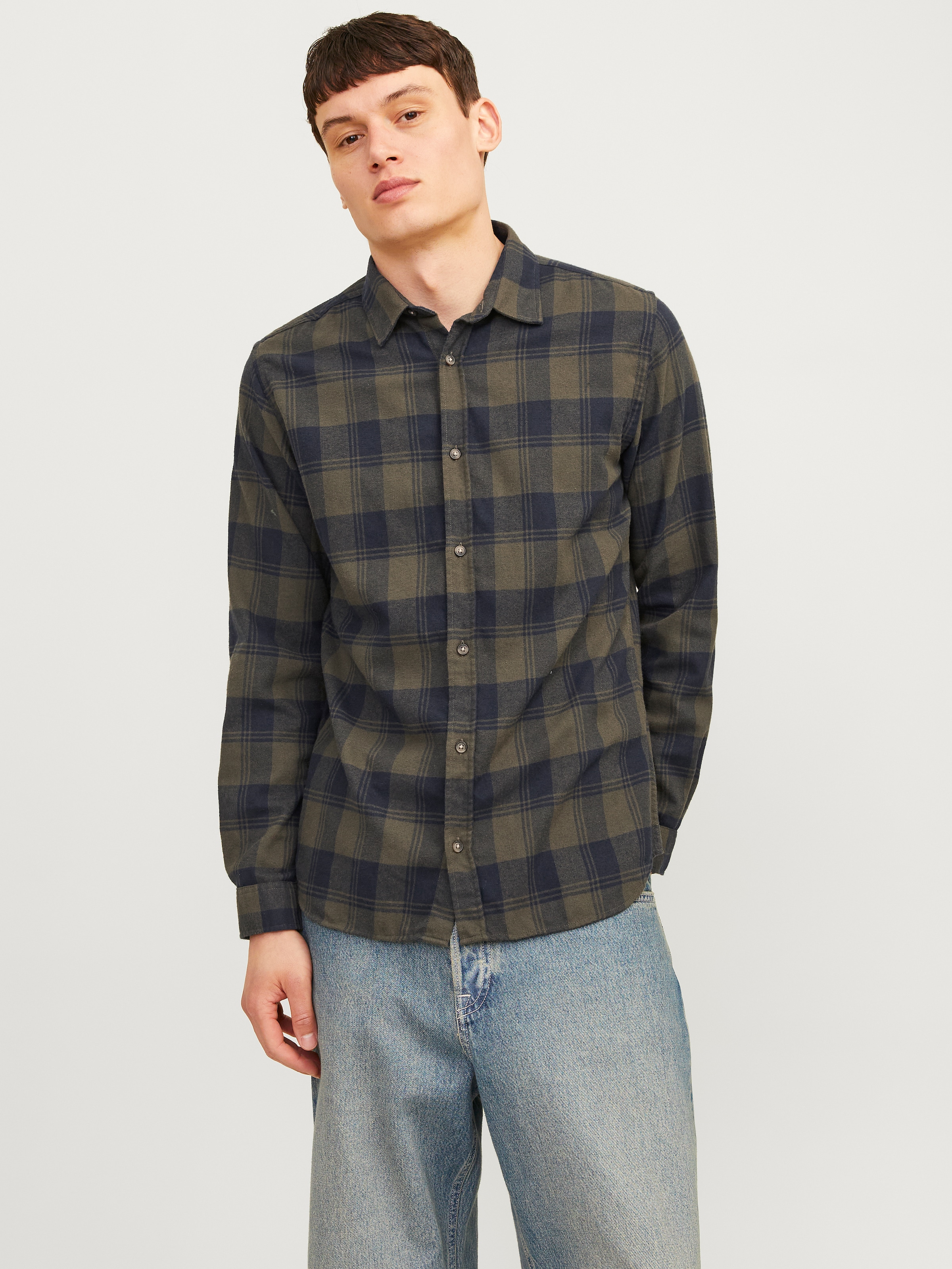 Jack & Jones Langarmhemd »JJJOSHUA FALL BUFFALO SHIRT LS«