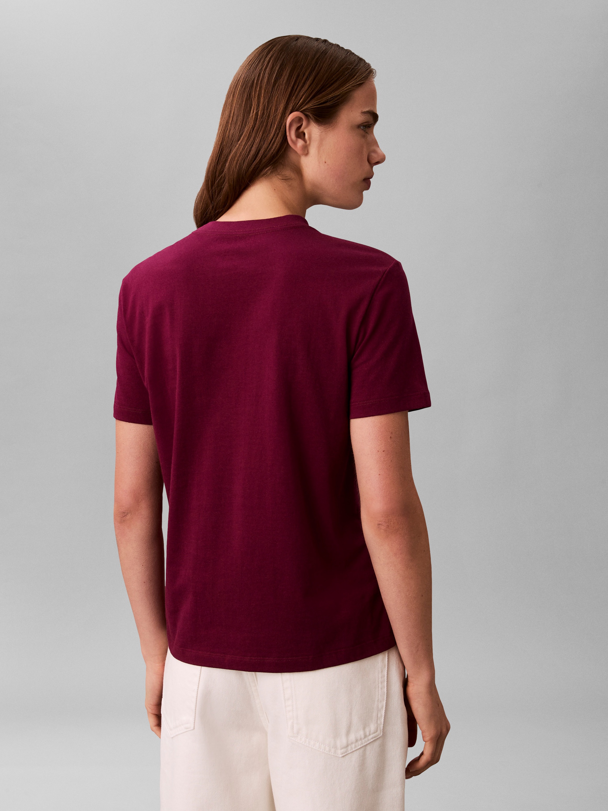 Calvin Klein Jeans T-Shirt Regular Fit, glänzender Logodruck, Rundhalsausschnitt