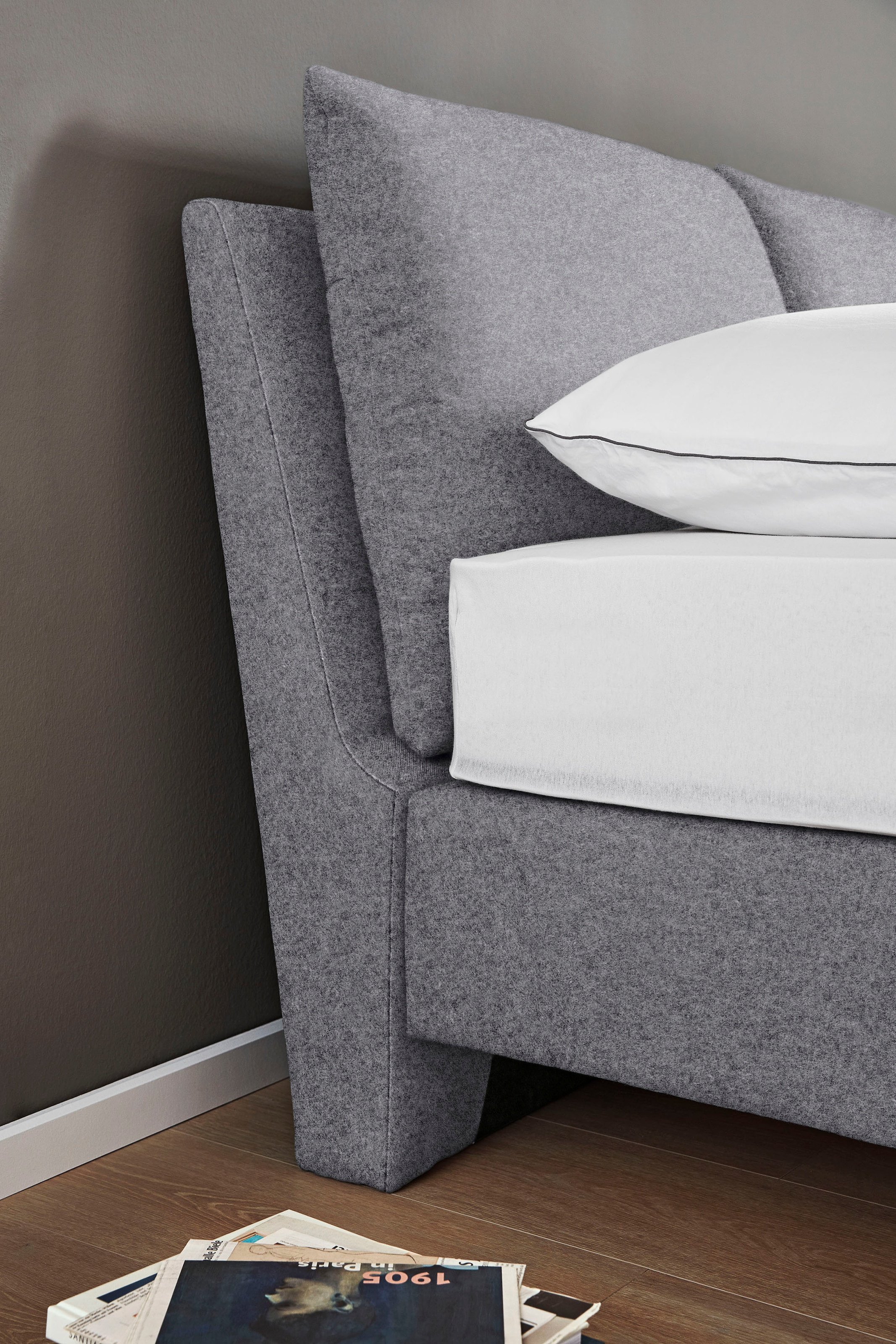 Birkenstock Boxspringbett »Linz«, mit Kopfteil in Kissenoptik
