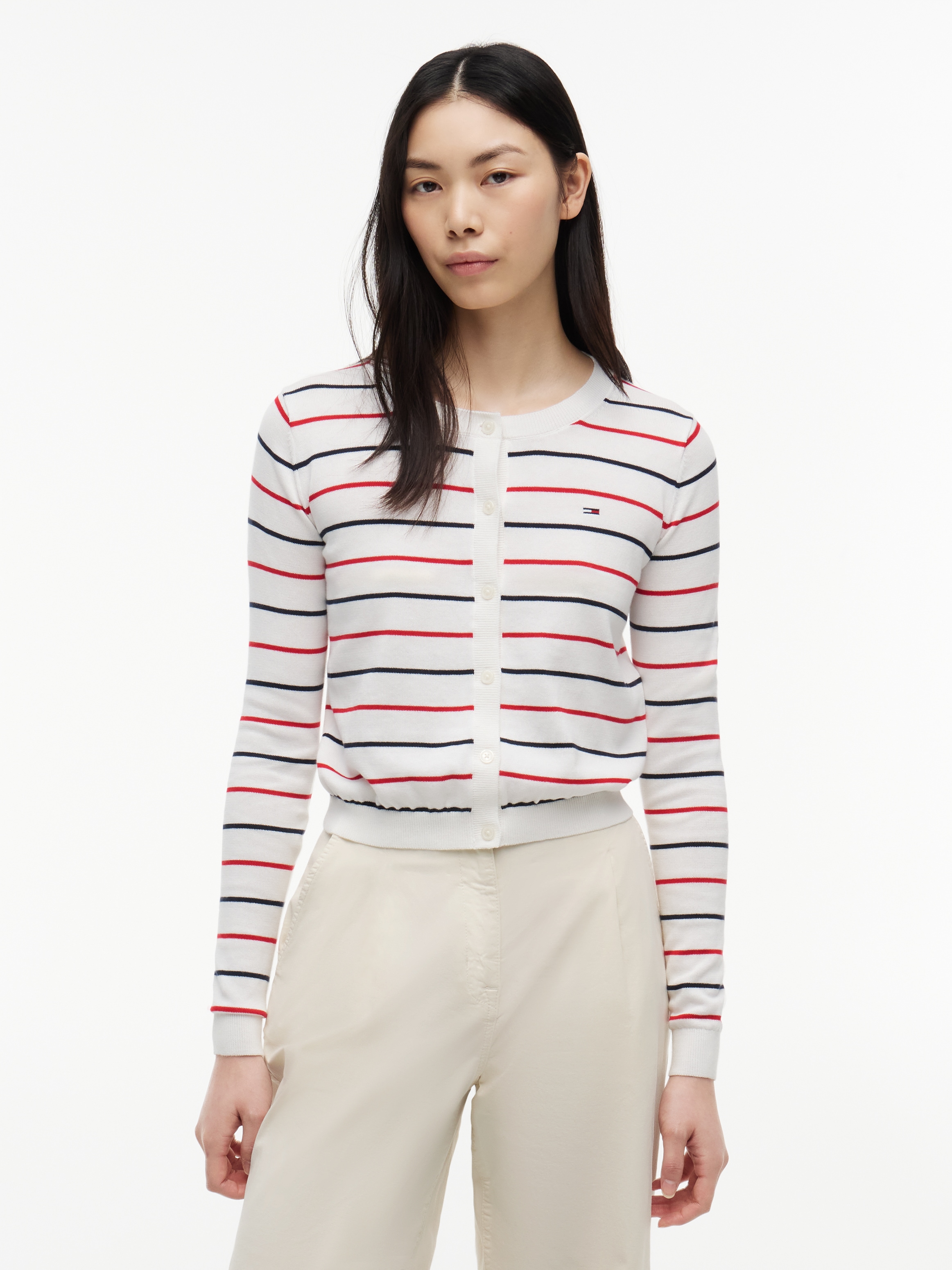 Tommy Jeans Strickjacke »TJW ESSENTIAL CREW NECK CARDIGAN« Baumwolle