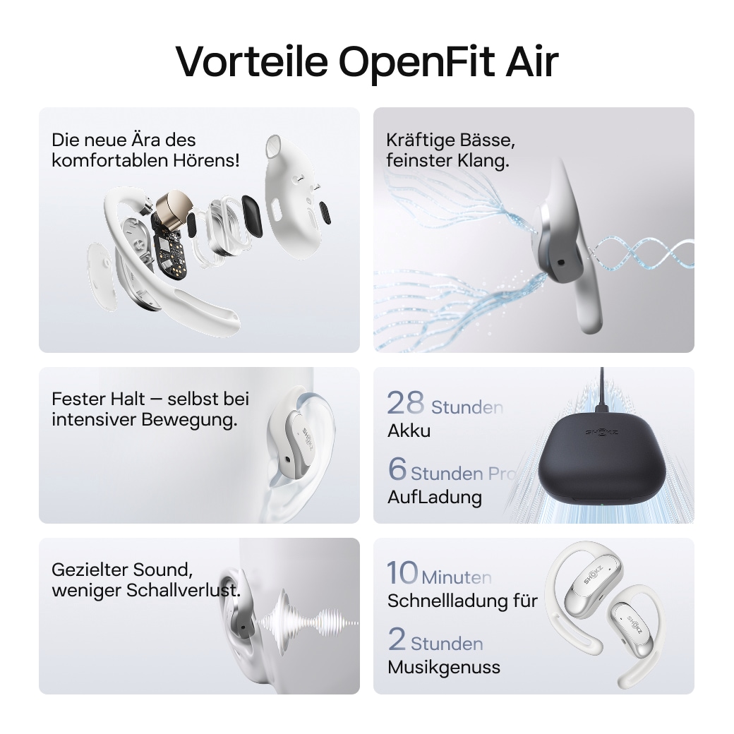Shokz Open-Ear-Kopfhörer »OpenFit Air + Case«