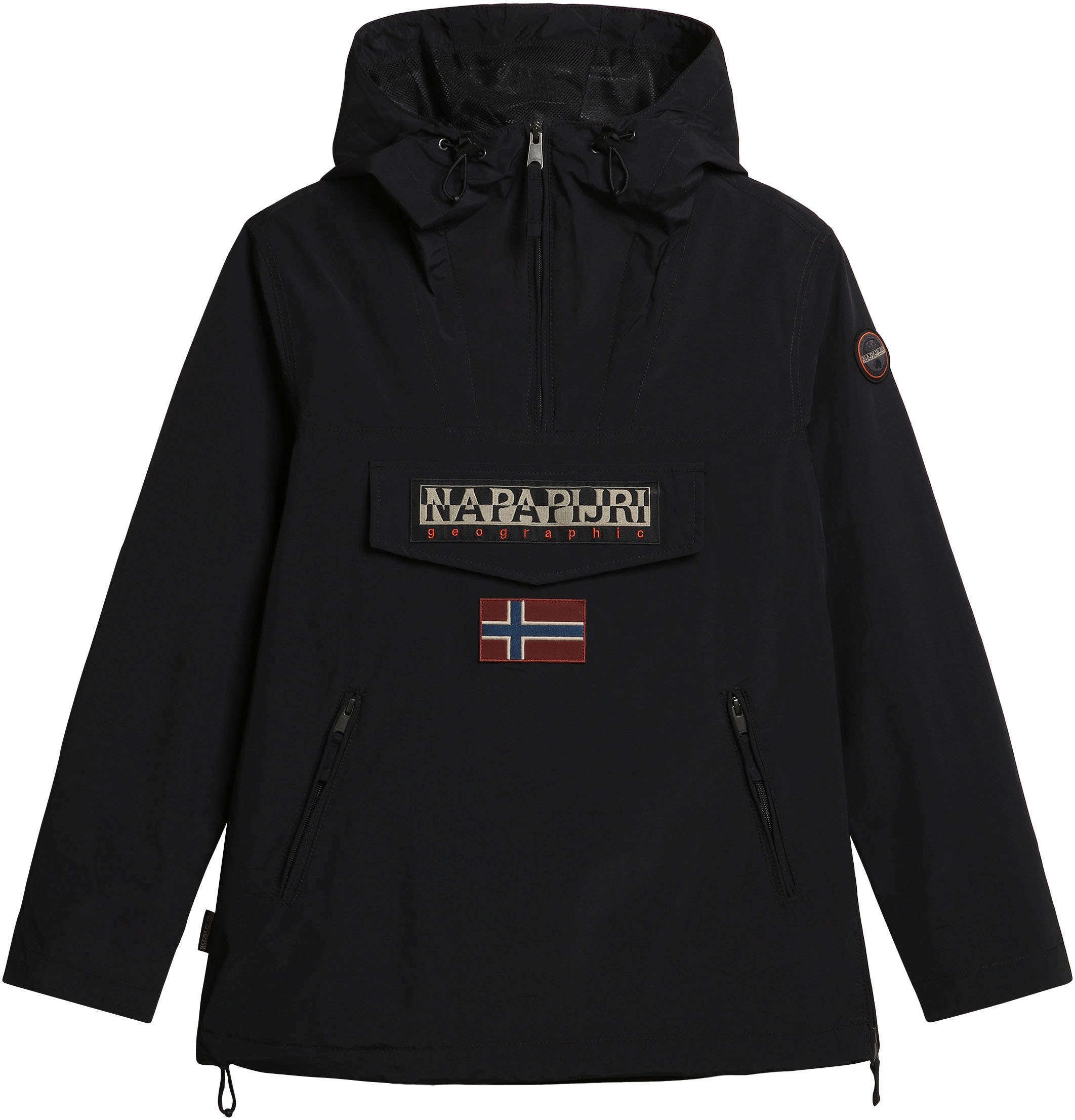 Napapijri Funktionsjacke »RAINFOREST S W PKT 3 041 BLACK«, mit Kapuze, Markenlogo auf dem Ärmel; Reißverschluss im Saum; Schnalle an Kapuze