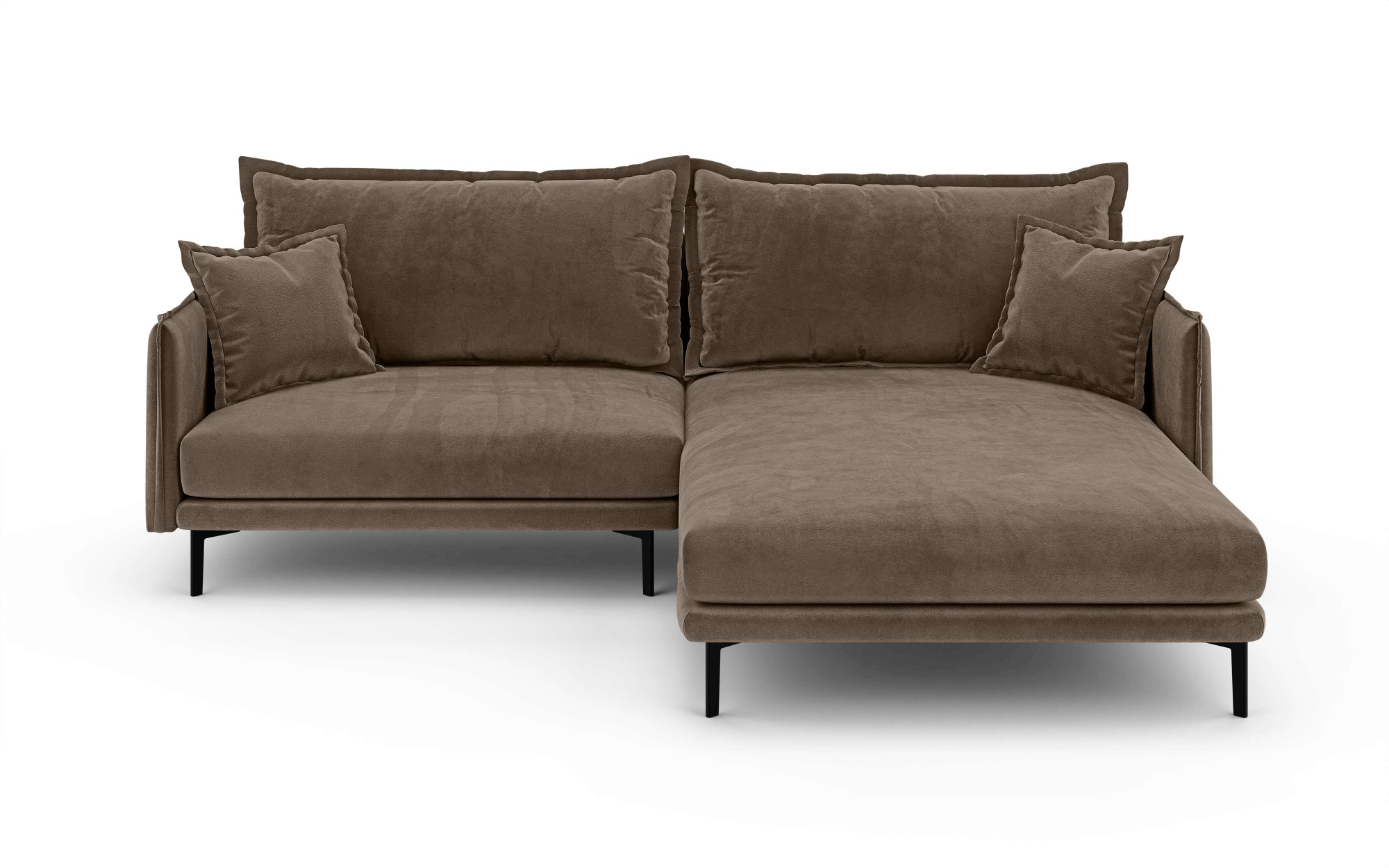 INOSIGN Ecksofa »ALEXANDRIA mit Recamiere rechts oder links bestellbar, moderne Bezüge«, L-Form mit Wellenunterfederung, Maße: B/H/T 246/86/190 cm