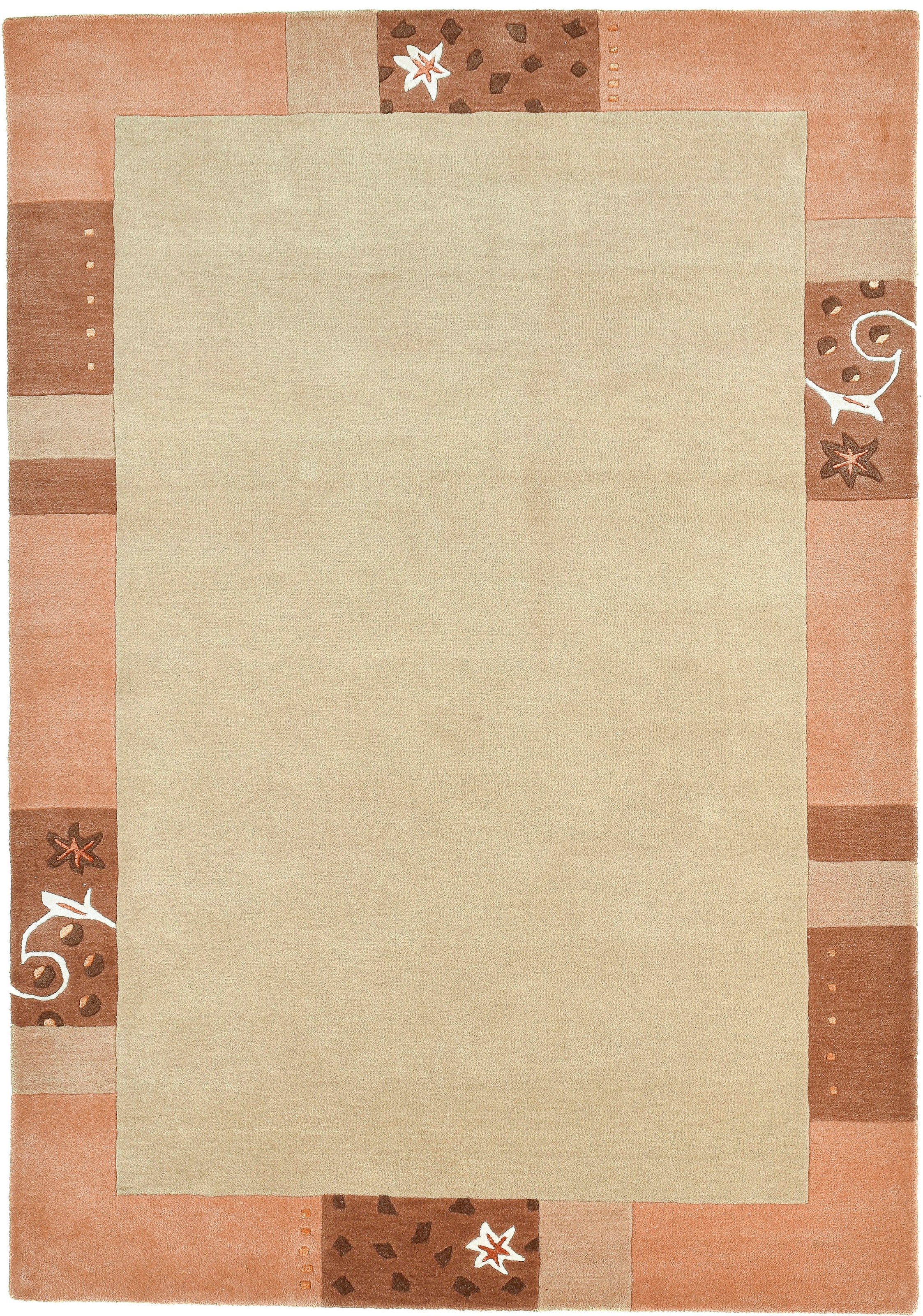 THEKO Wollteppich »Royal Ganges« rechteckig 13 mm Höhe 95% Wolle, mit Bordüre, ideal im Wohnzimmer & Schlafzimmer