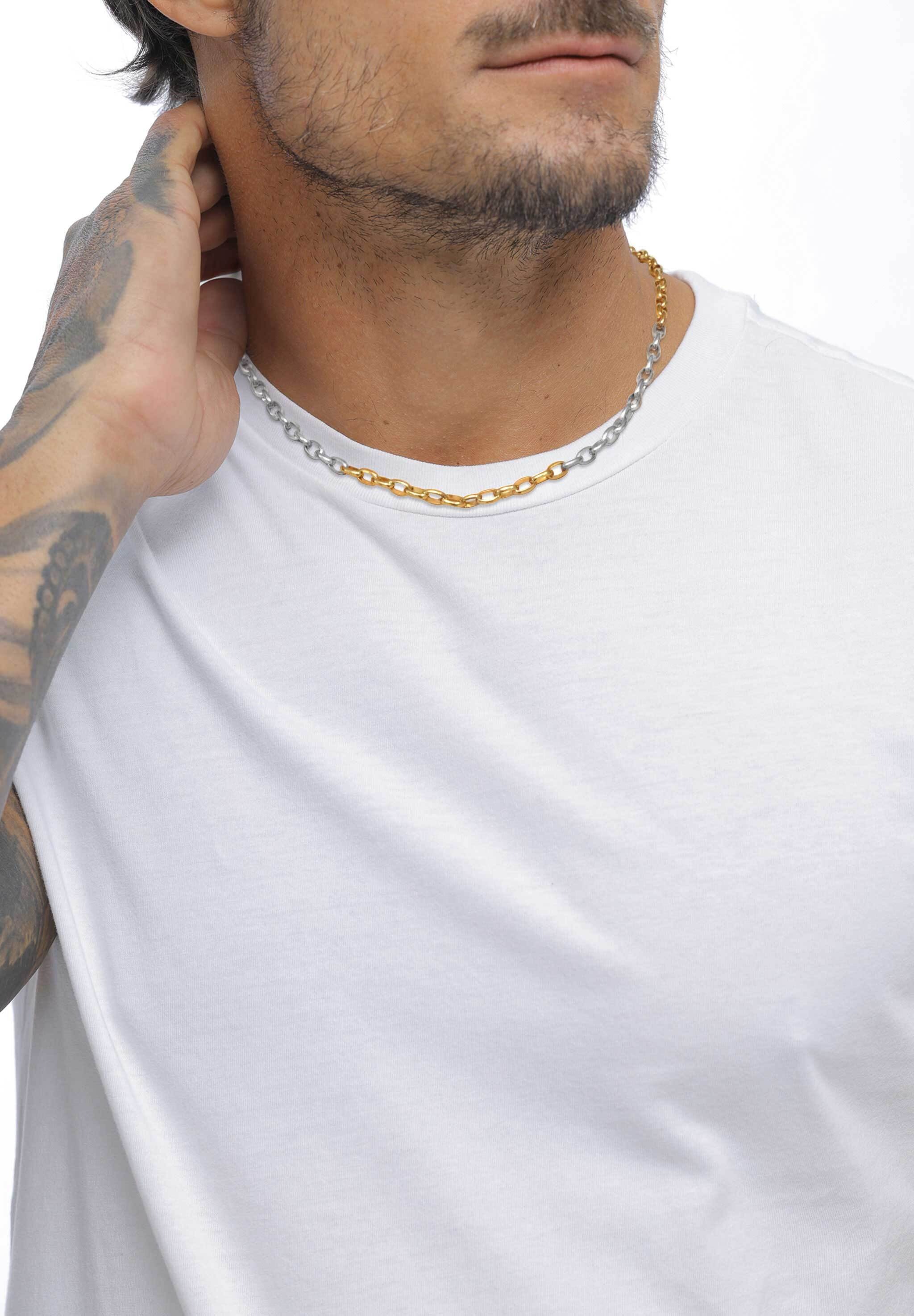 Kuzzoi Silberkette »Halskette Ankerkette Rund Bicolor 925 Sterling Silber«