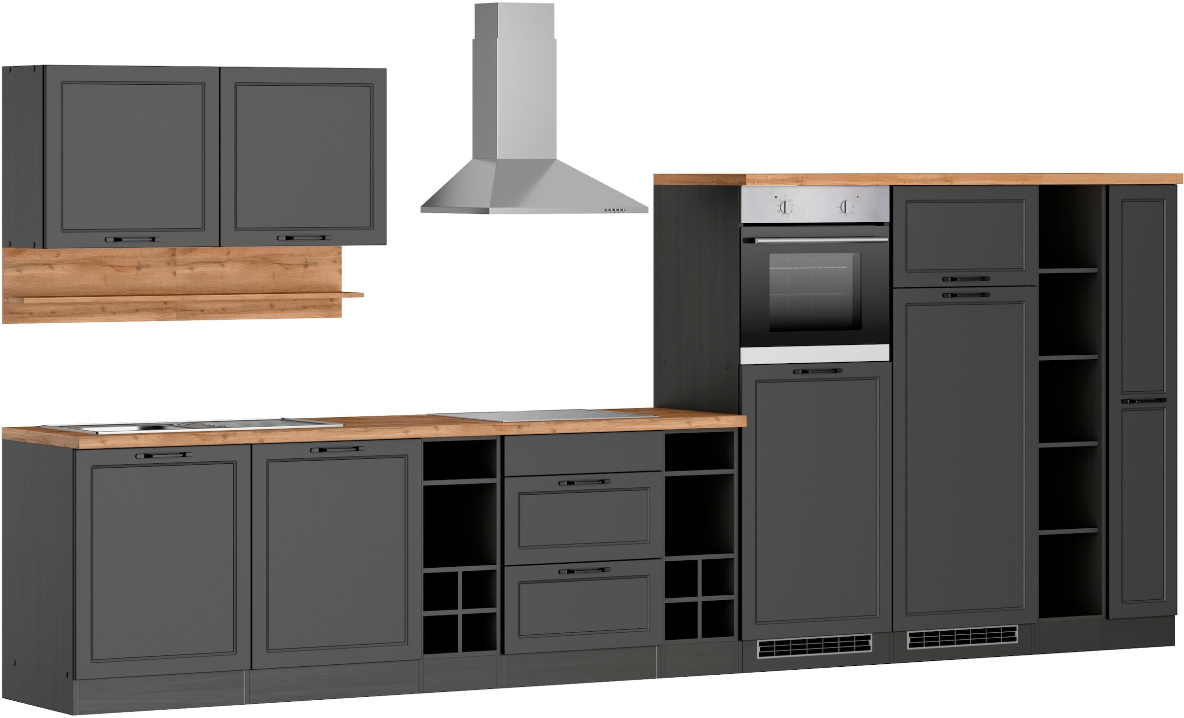 KOCHSTATION Küchenzeile »KS-Lana« 420 cm breit, wahlweise mit oder ohne E-Geräte