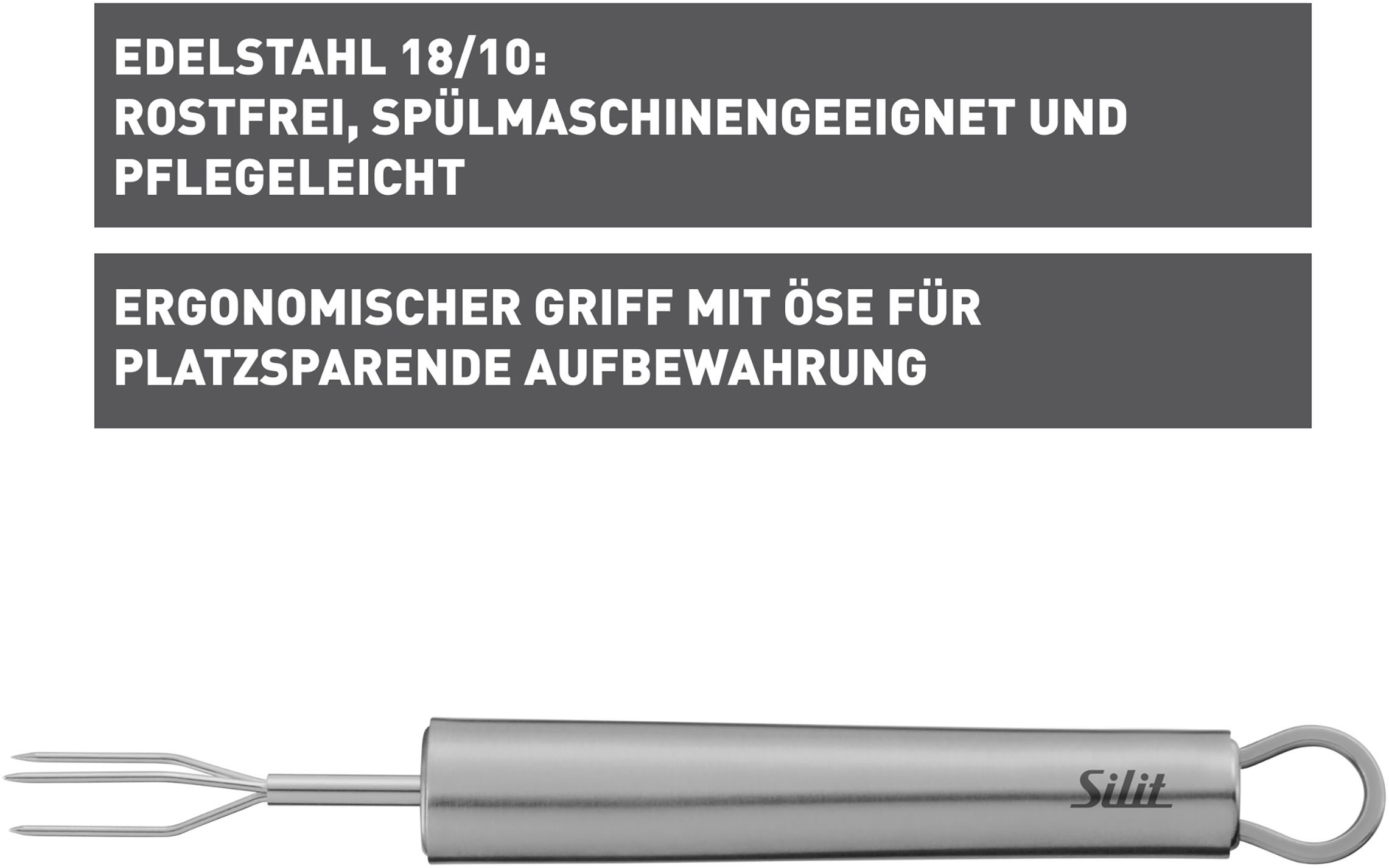 Silit Pellkartoffelgabel »Classic Line«, hochwertiger Edelstahl, ergonomisch, Aufhängeöse, spülmaschinenfest