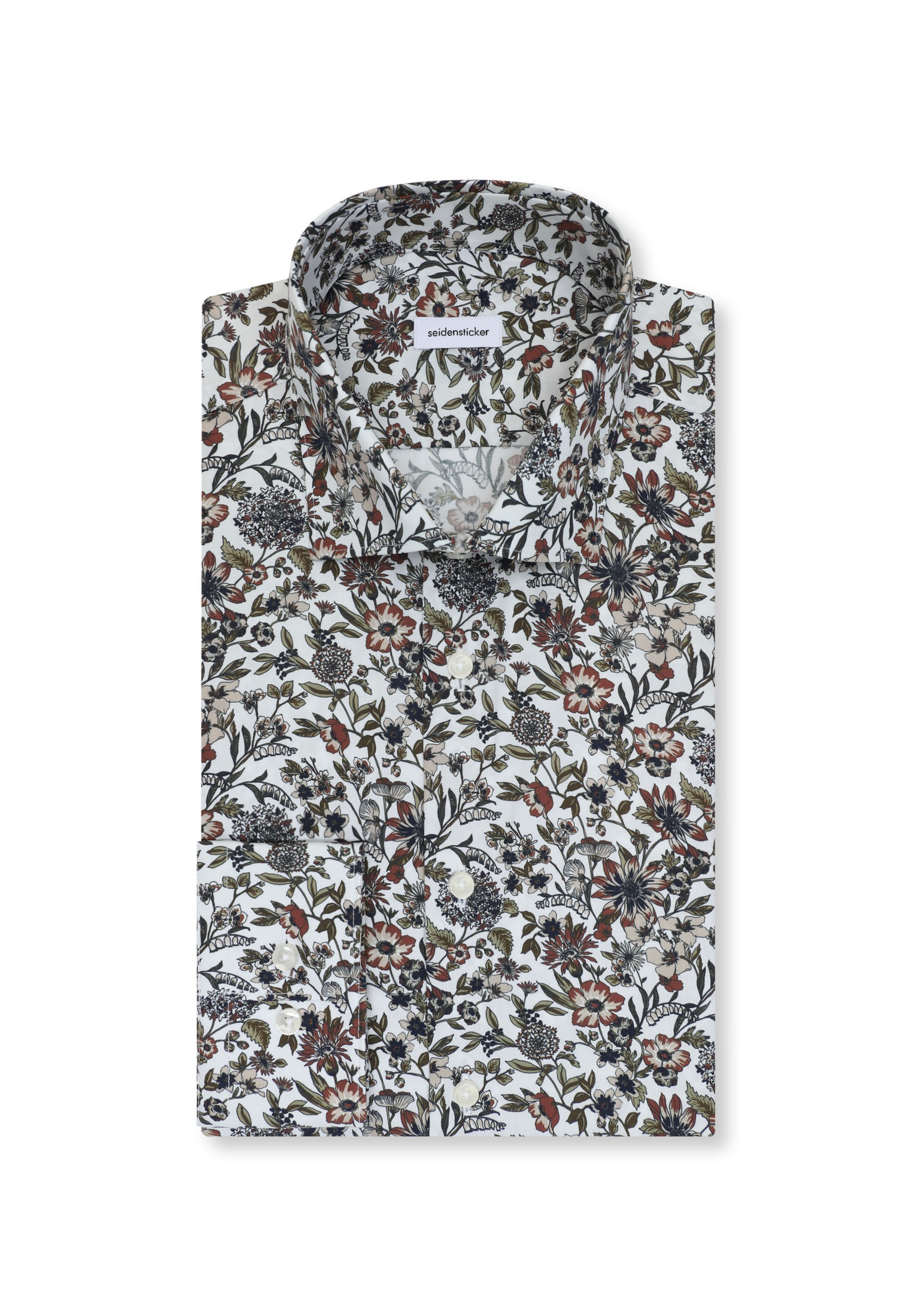seidensticker Businesshemd »Schwarze Rose« Shaped 1/1 Kentkragen Druck