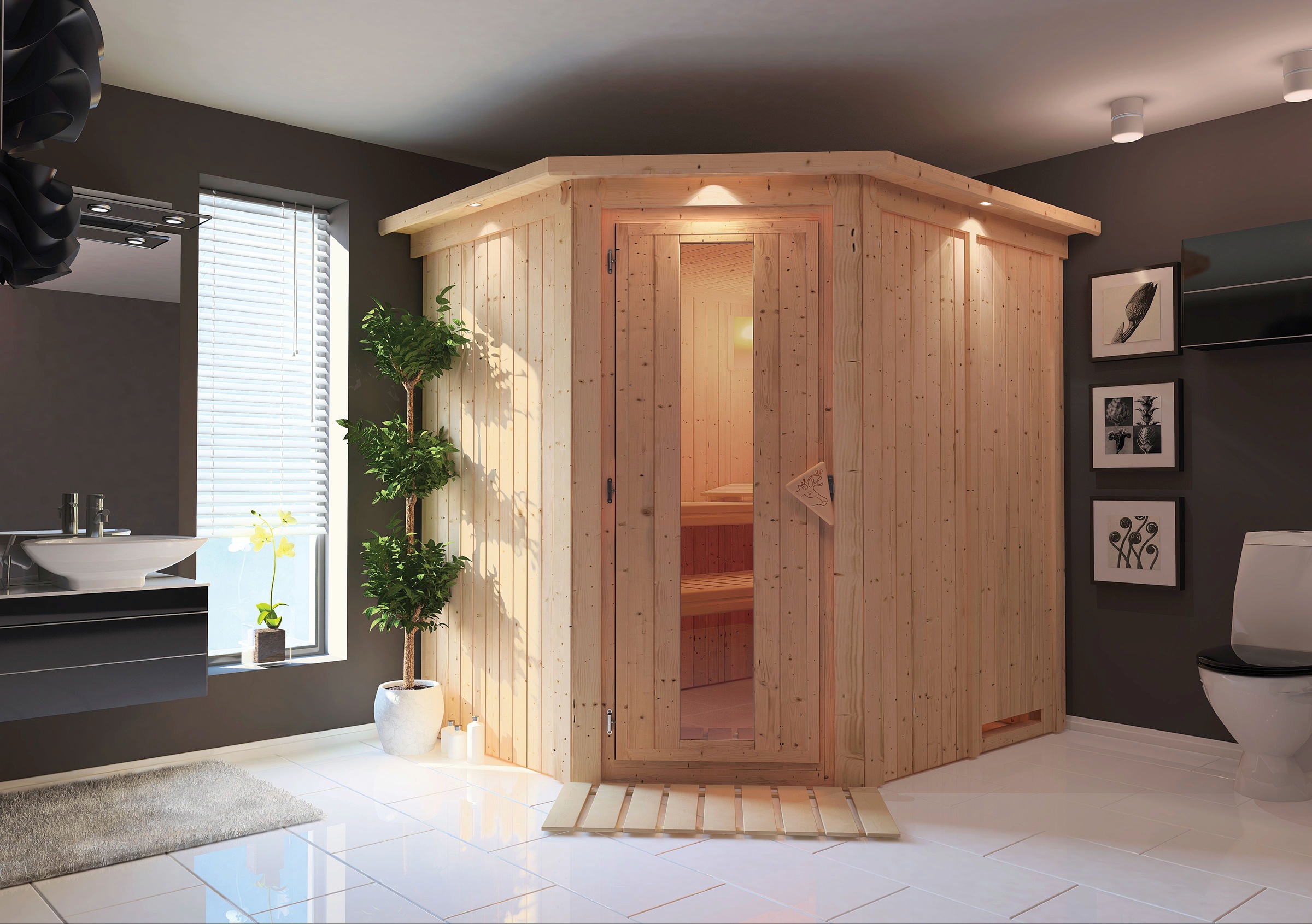 Karibu Sauna »Laila« Set,  ohne Ofen