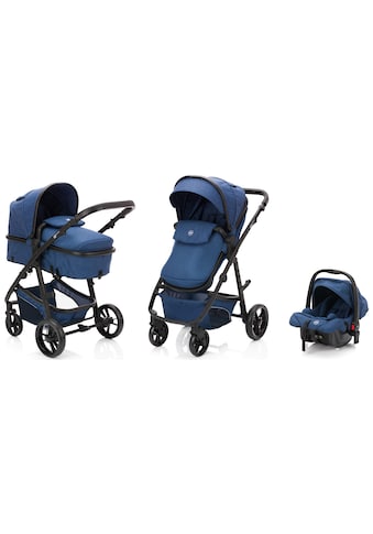 Fillikid Kombi-Kinderwagen »Panther, blau/melange«, 22 kg, mit Babyschale; Kinderwagen kaufen