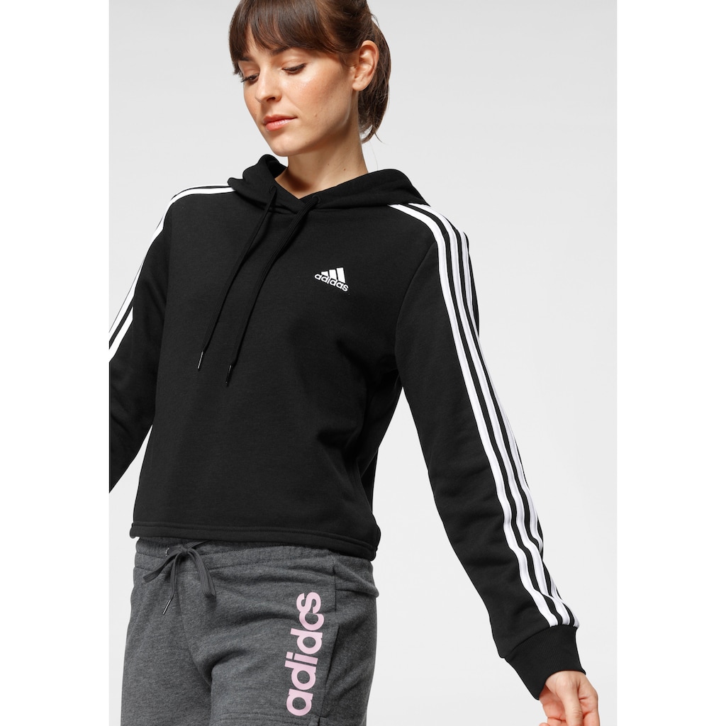 adidas Sportswear Kapuzensweatjacke »ESSENTIALS 3-STREIFEN CROPPED HOODIE«, (1 tlg.)