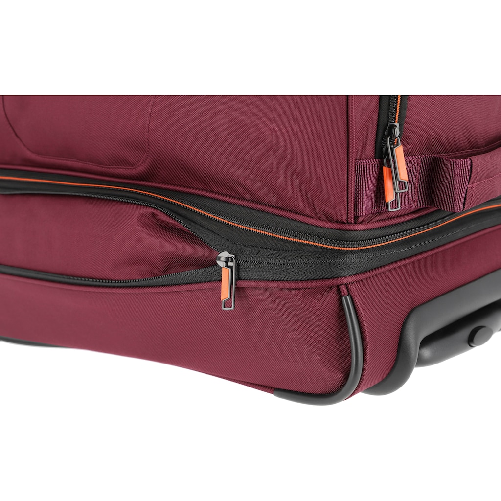 travelite Reisetasche »Basics, 55 cm«, Duffle Bag Sporttasche mit Trolleyfunktion und Volumenerweiterung