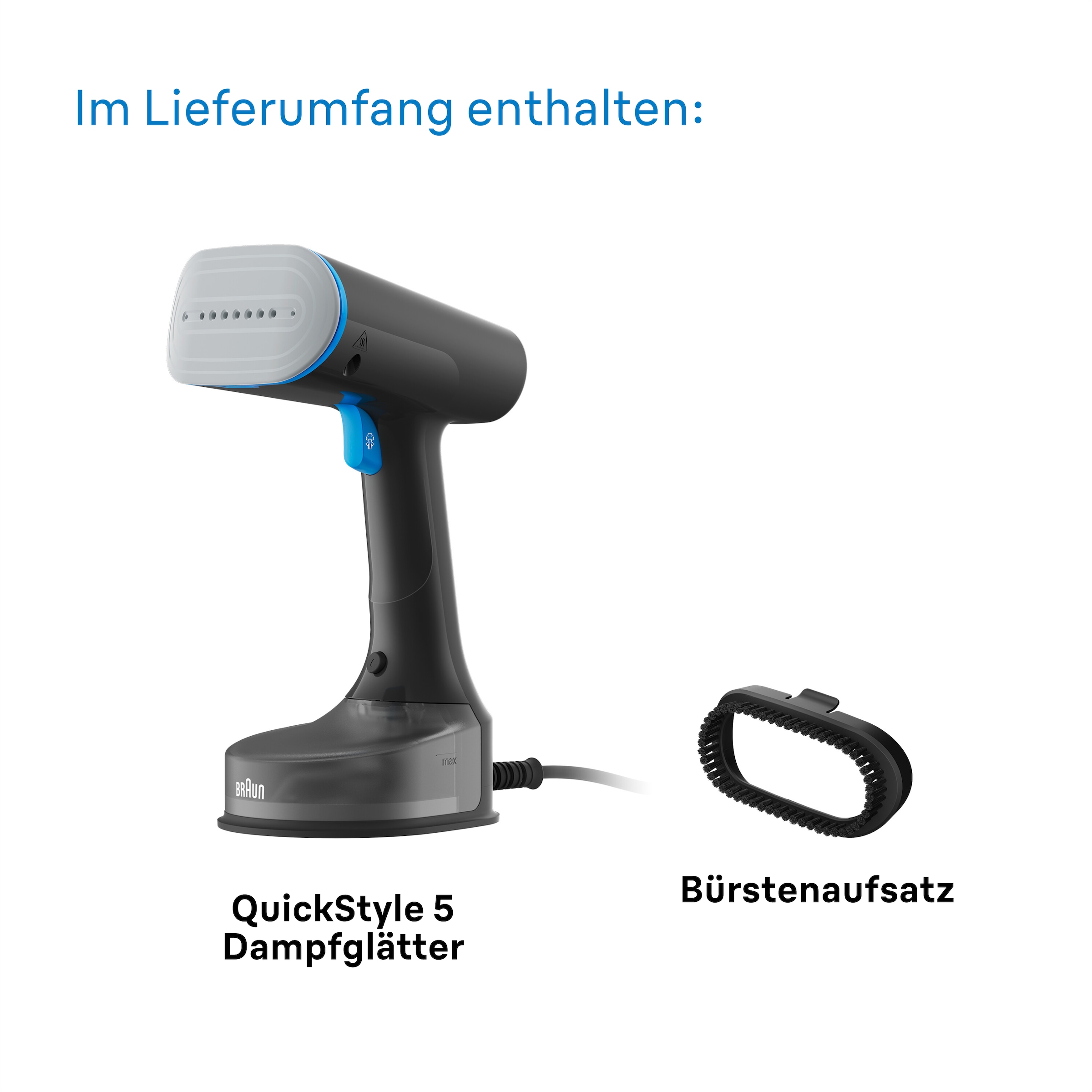 Braun Dampfglätter »Braun QuickStyle 5 GS 5031«, 1200 W, Schwarz/Blau
