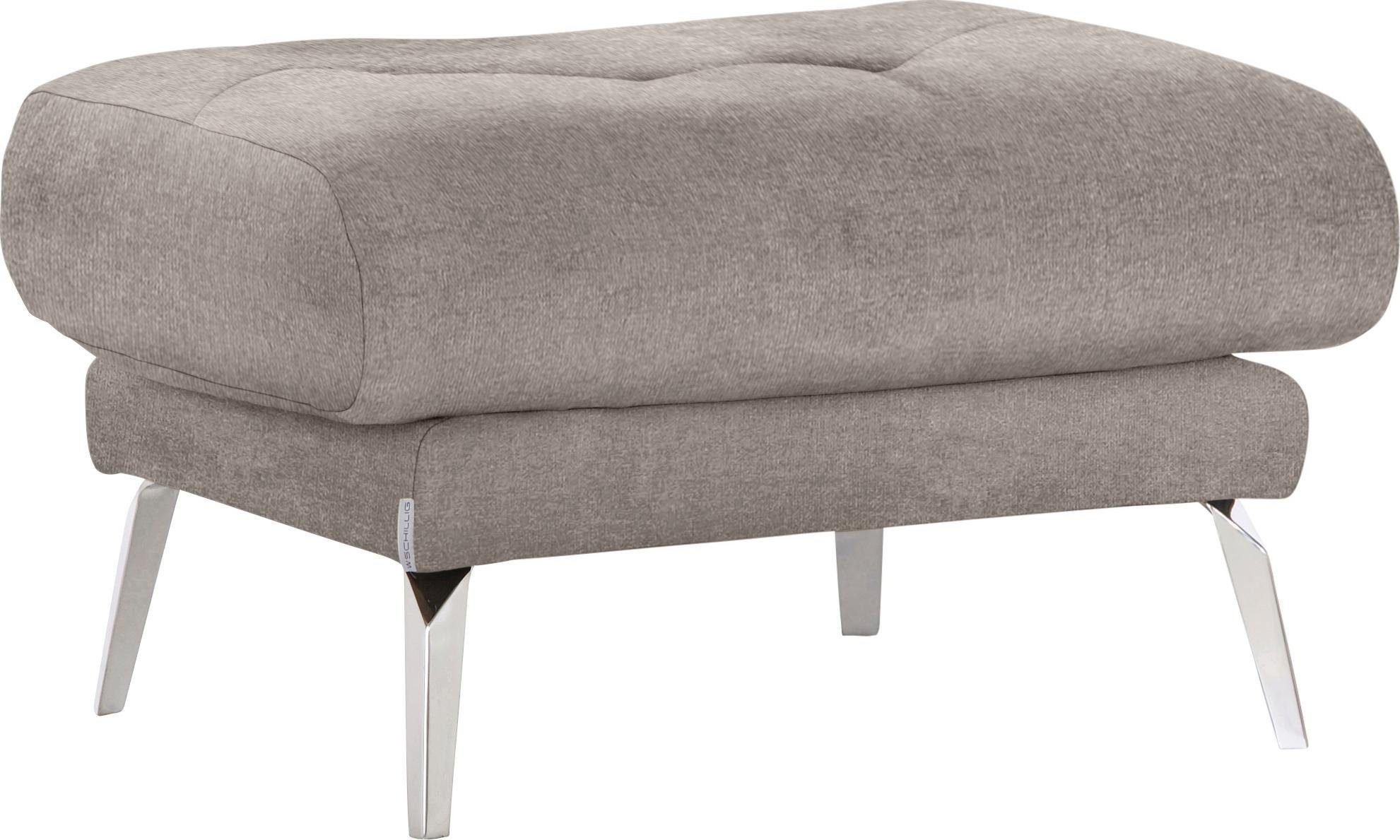 W.SCHILLIG Hocker »softy«, mit dekorativer Heftung im Sitz, Füße Chrom glänzend