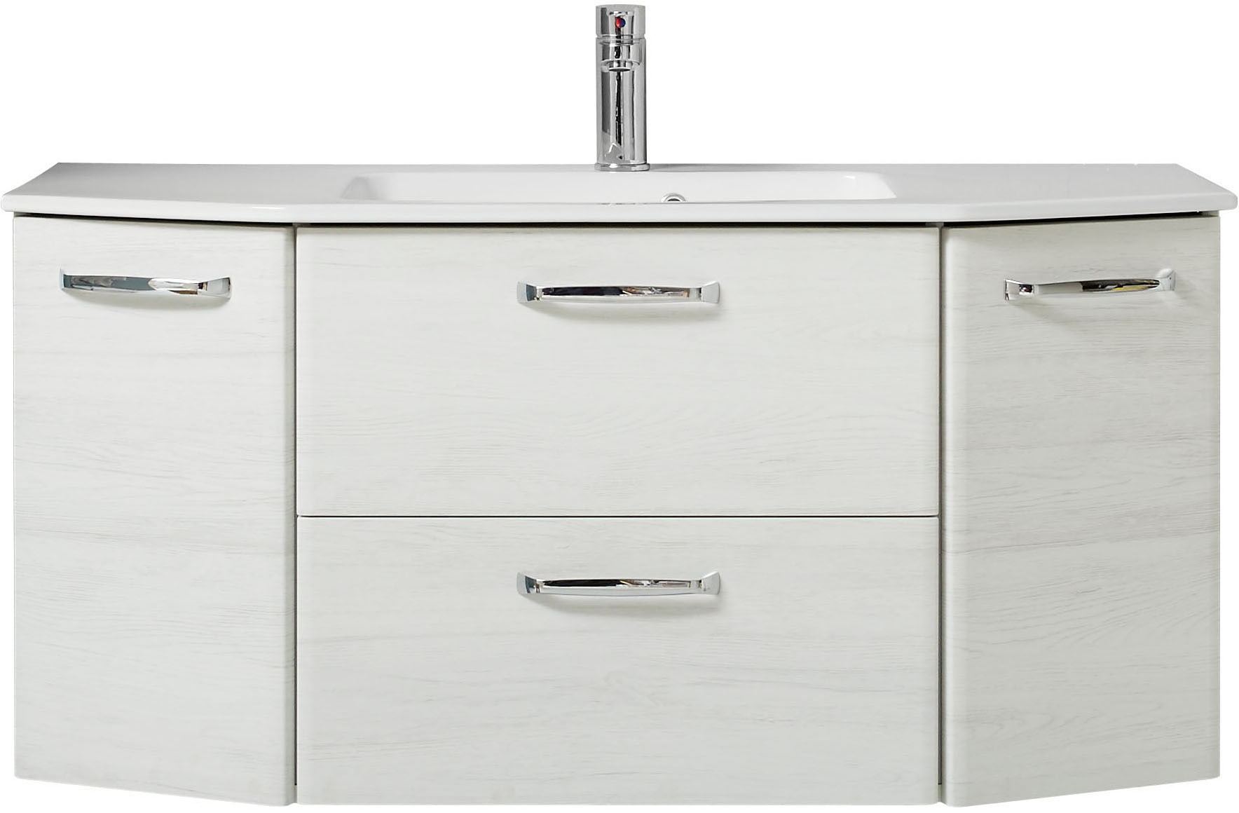 Saphir Badmöbel-Set »Quickset 936 4-teilig, Glaswaschtisch und LED-Spiegelschrank« Set, 4 Stk. tlg.