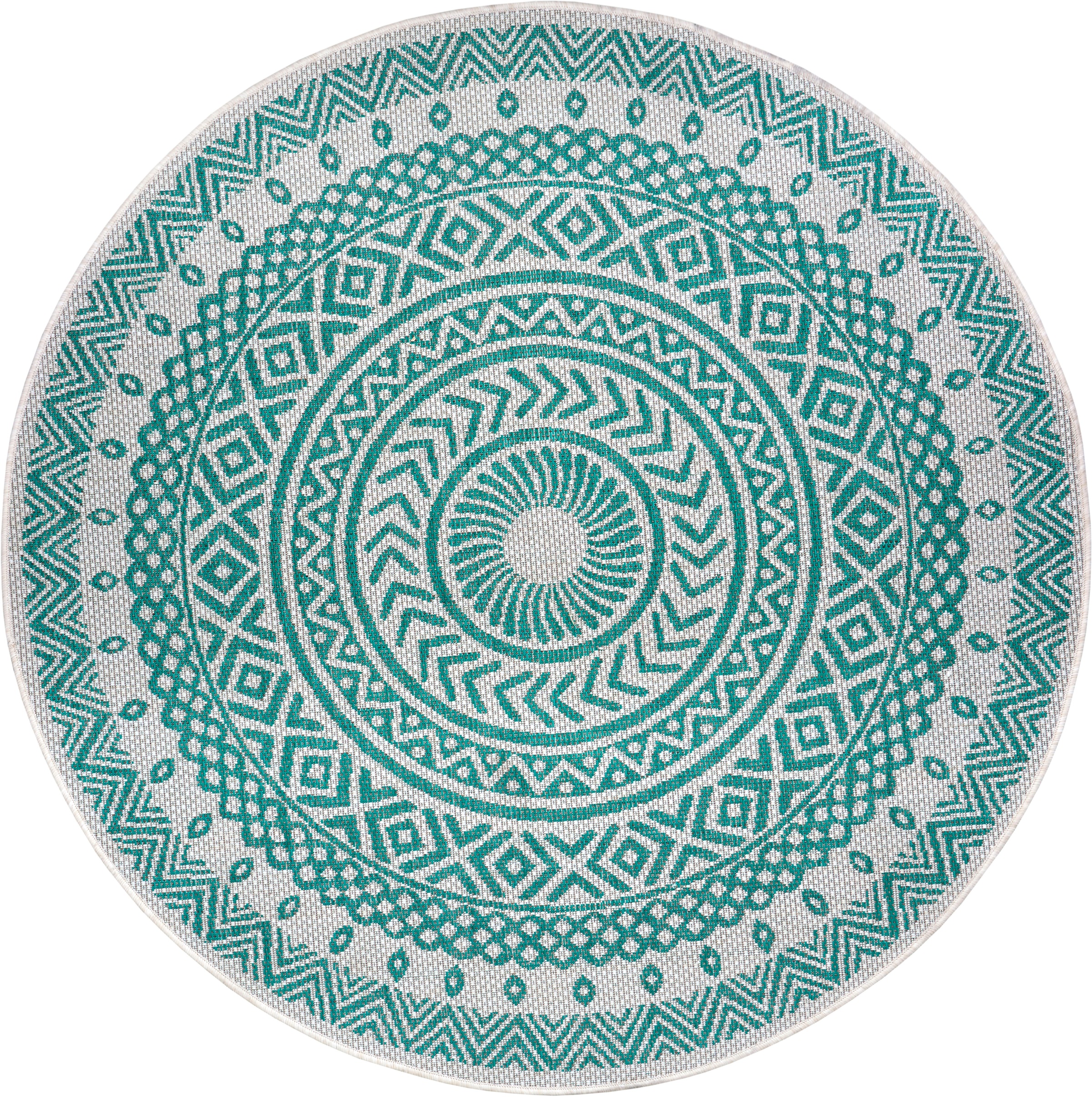 NORTHRUGS Teppich Robust, Design, Flachgewebe kaufen gekettelt, »Giro«, rund, Pflegeleicht online Mandala
