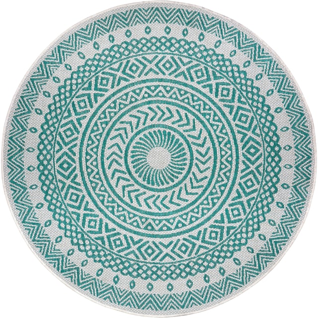 NORTHRUGS Teppich »Giro«, rund, Flachgewebe Mandala Design, gekettelt,  Robust, Pflegeleicht online kaufen
