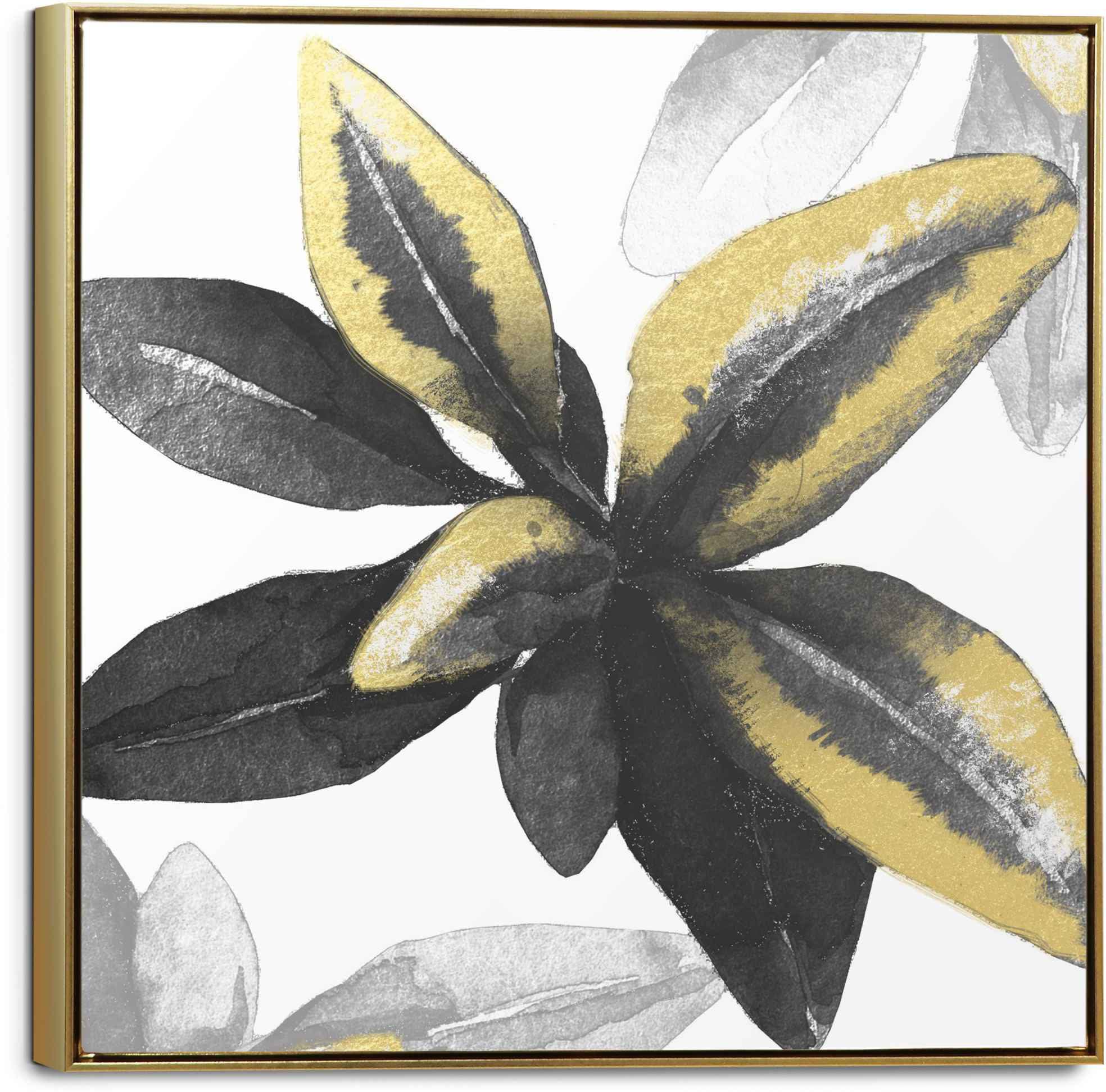 Reinders! Leinwandbild »Leinwandbild Goldenes - - auf Rechnung Blätter, kaufen Blumen (1 St.) Glamourös Pflanzen«, Blatt