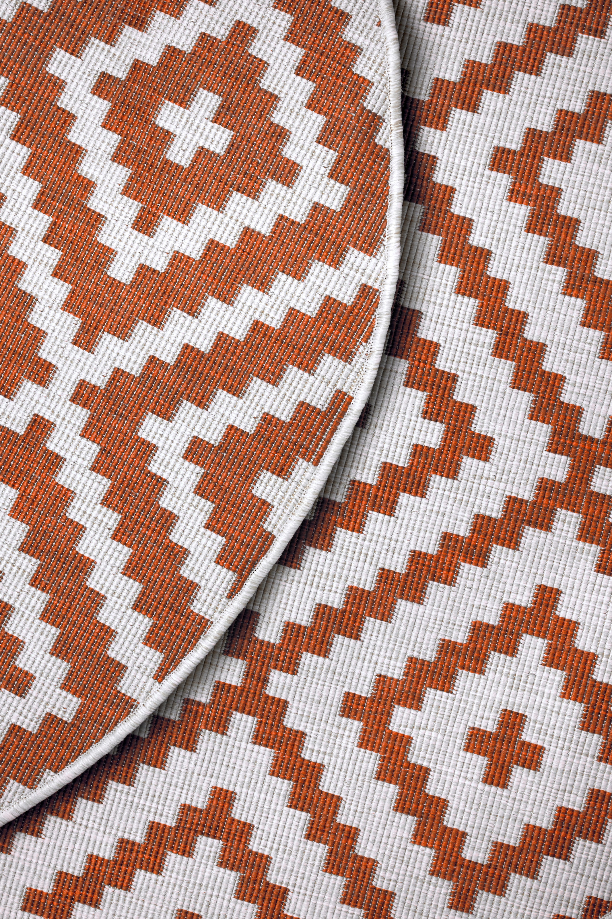 my home Teppich »Ronda Wendeteppich« rund 5 mm Höhe Sisal-Optik, Flachgewebe, In-  und Outdoor, geometrisches Boho Design