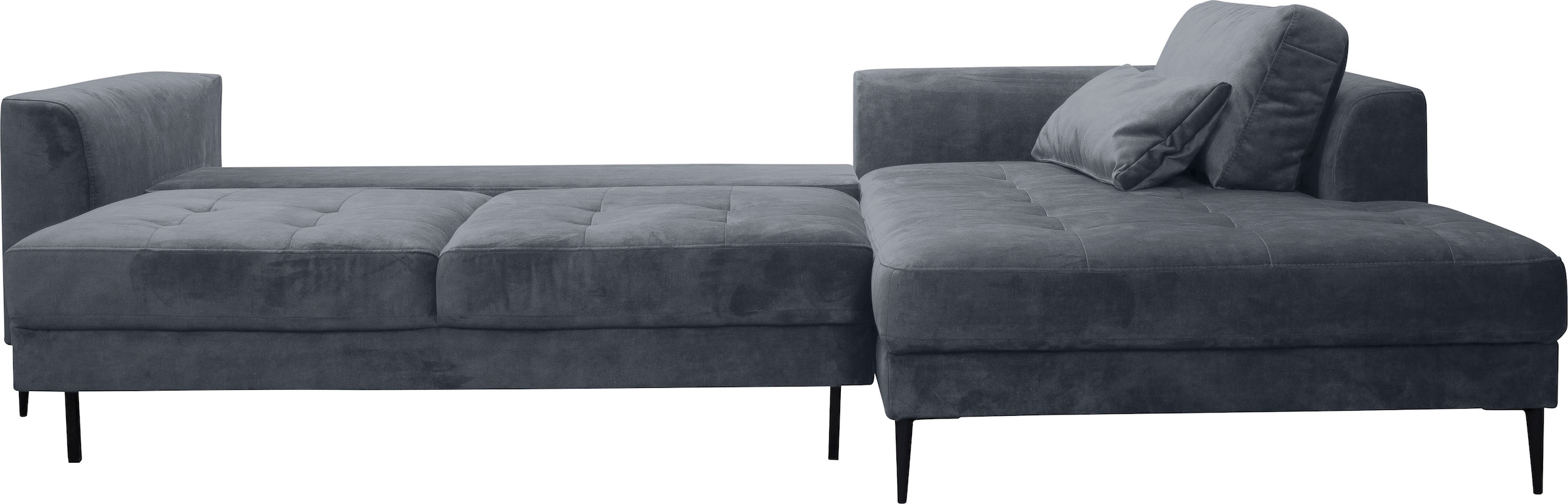 TRENDMANUFAKTUR Ecksofa »Luzi, wahlweise mit Schlaffunktion und Bettkasten bestellbar, L-Form«, Designsofa mit tollem Sitzkomfort, Metallfüße schwarz, Breite 280 cm