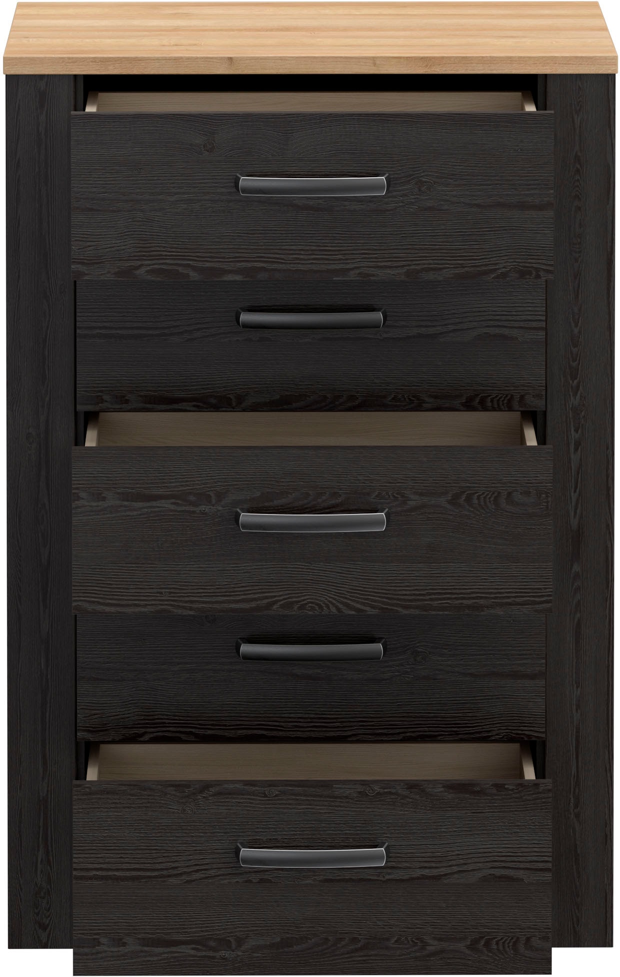 FORTE Kommode »Bohol« B/H/T71,7/106,2/42 cm, 5 Schubkästen, Landhaus