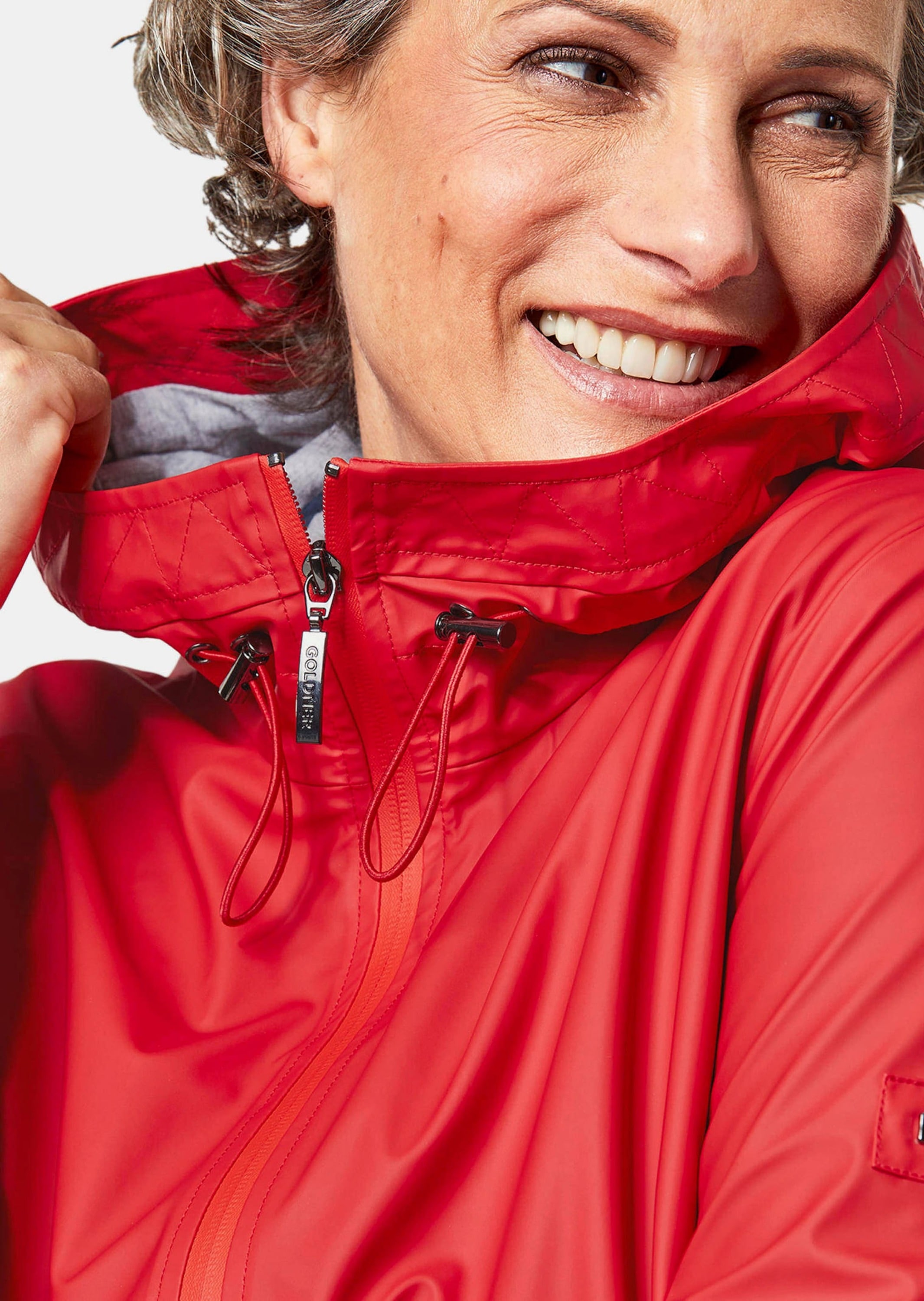 GOLDNER Funktionsjacke »Funktionaler Regenmantel mit Jerseyfutter« Praktischer 2-Wege-Reißverschluss