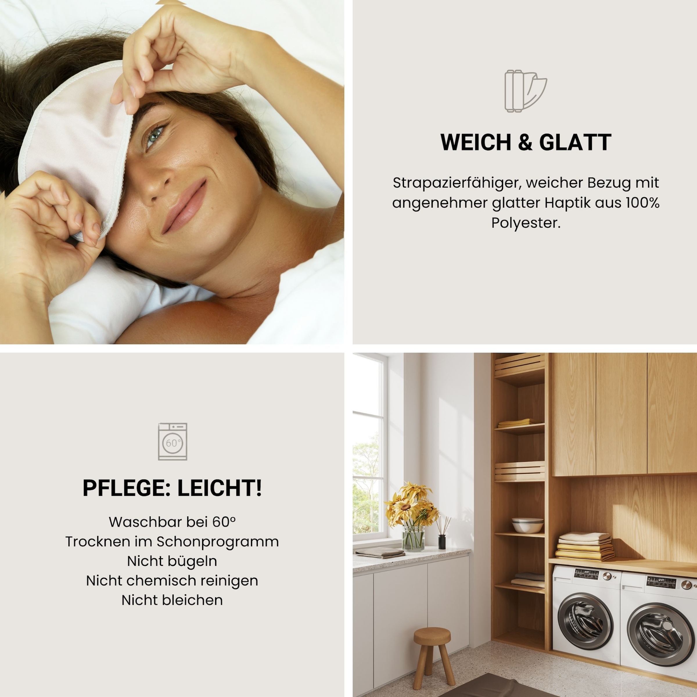 Schiesser Kopfkissen »Hygge mit recycelter Füllung und individueller Höhenanpassung« Füllung: pflegeleichte Faserfüllung Spar-Set, 1 Stk. tlg. für Allergiker geeignet